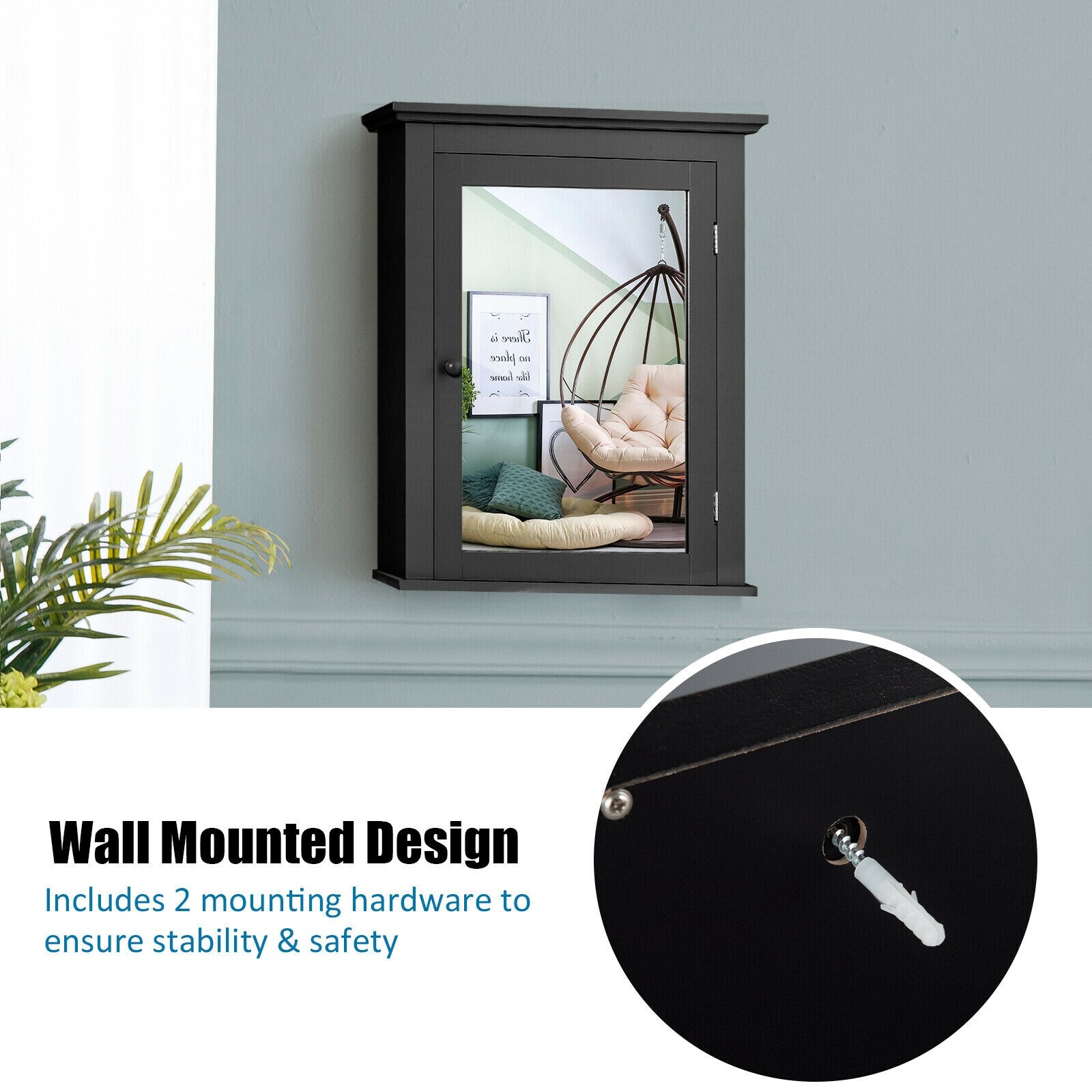 WELLFOR OUG59321BK Bathroom-Medicine-Cabinets - View #9