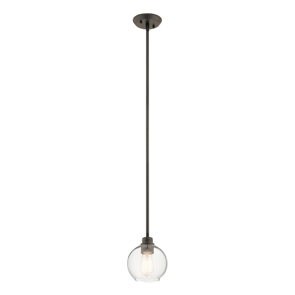 Kichler 44065OZ Harmony 1 -Light Olde Bronze Modern/contemporary Clear glass Globe Small Hanging Pendant light