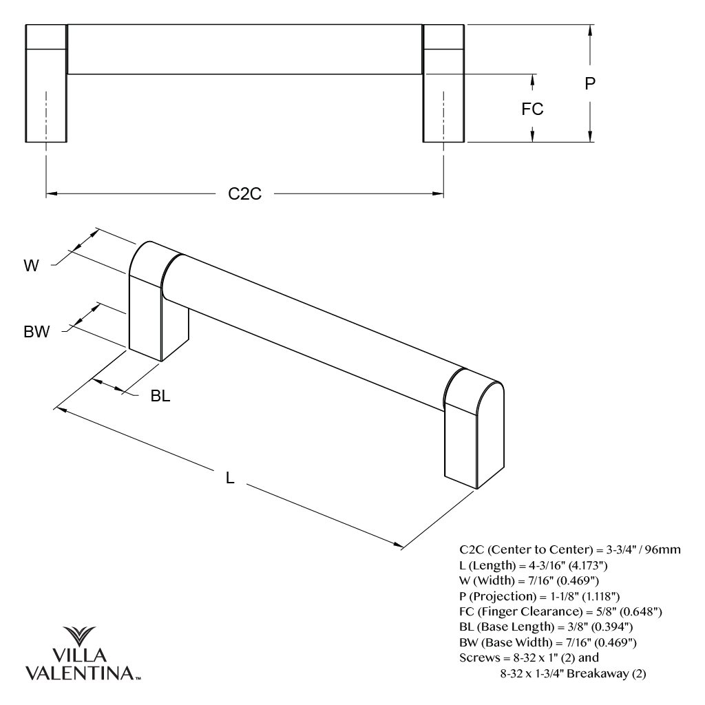 Villa Valentina VV996SN Cabinet-Pulls - View #5