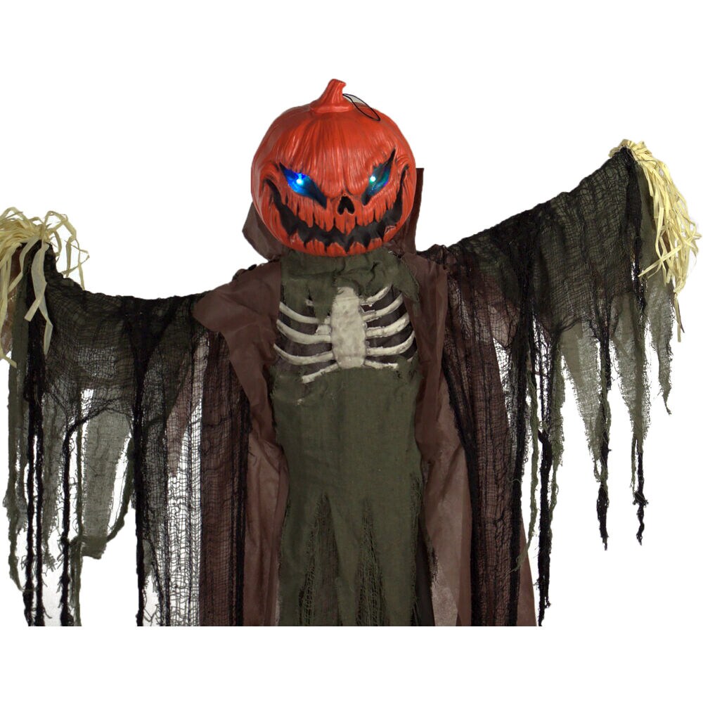 Haunted Hill Farm 7-ft Moaning Pre-Lit Animatronic Scarecrow Free ...
