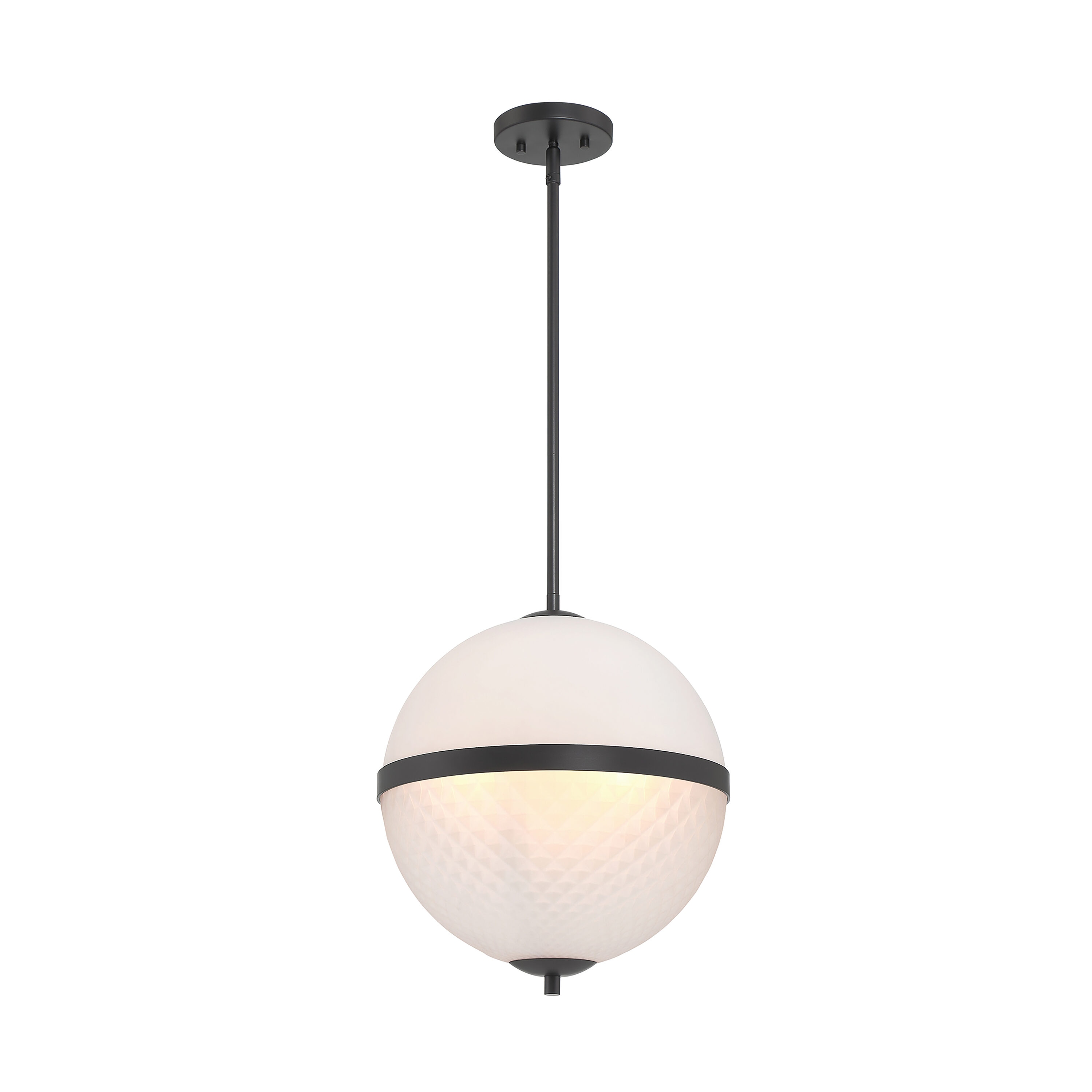 Dia Matte Black and Brass Glass Pendant Light