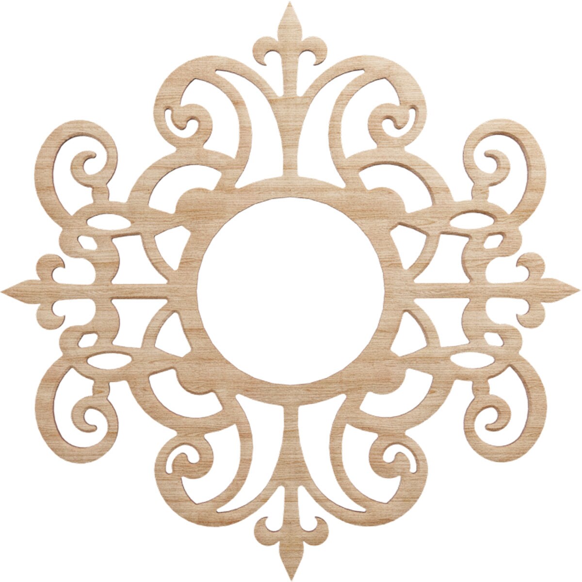 Ekena Millwork CMWP16X16X0250DIAL Dijon Fretwork Pierced 16-in W x 16-in L Victorian Alder Wood Whole Ceiling Medallion
