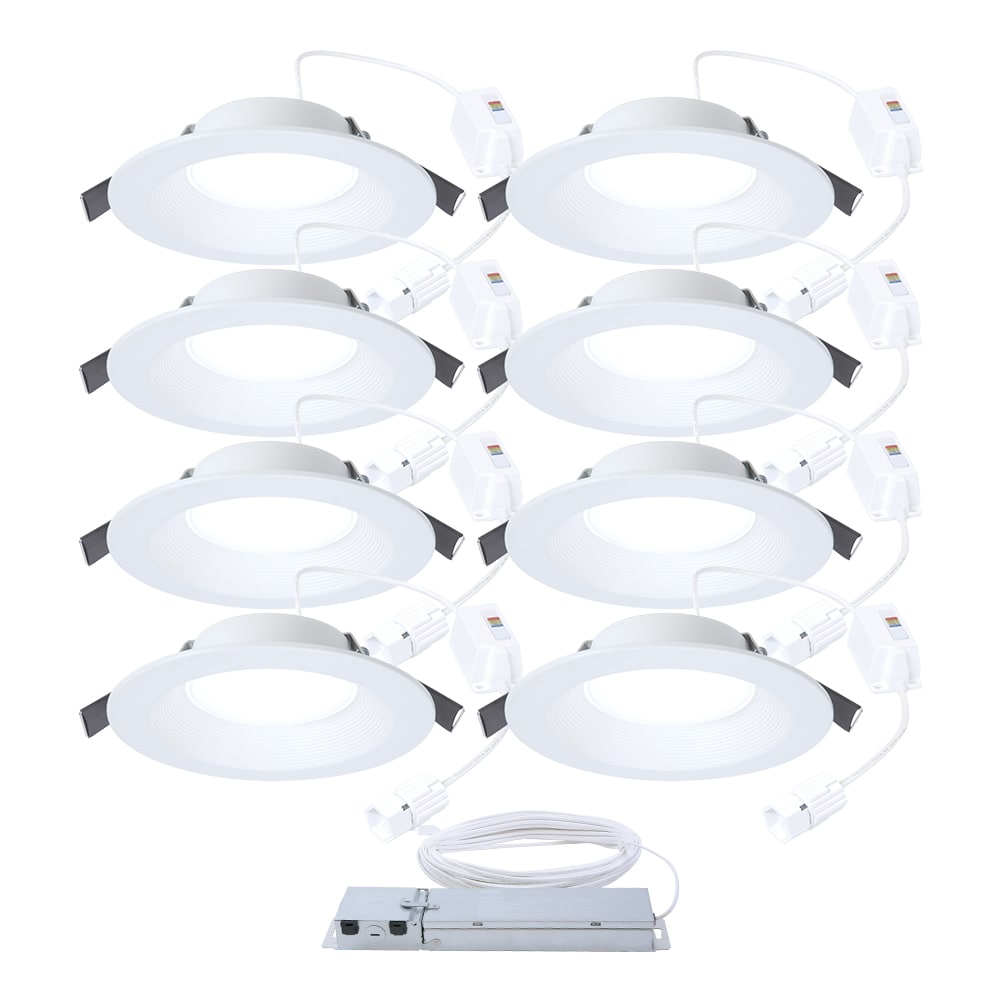 HALO RLQL6069SE010DM-8PK RL QuickLink 8 -Pack 6-in LED Remodel or new construction White IC Baffle Canless Recessed Light Kit