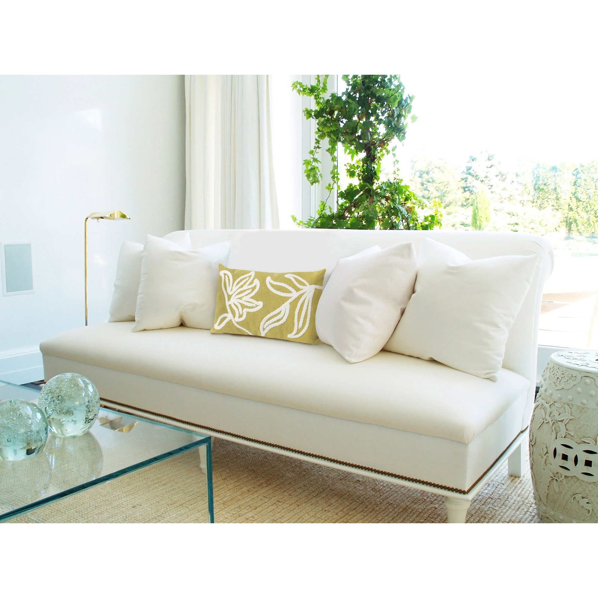 Liora Manne 7SA1S307606 Visions I 12-in x 20-in Lime Rectangular Indoor Decorative Pillow
