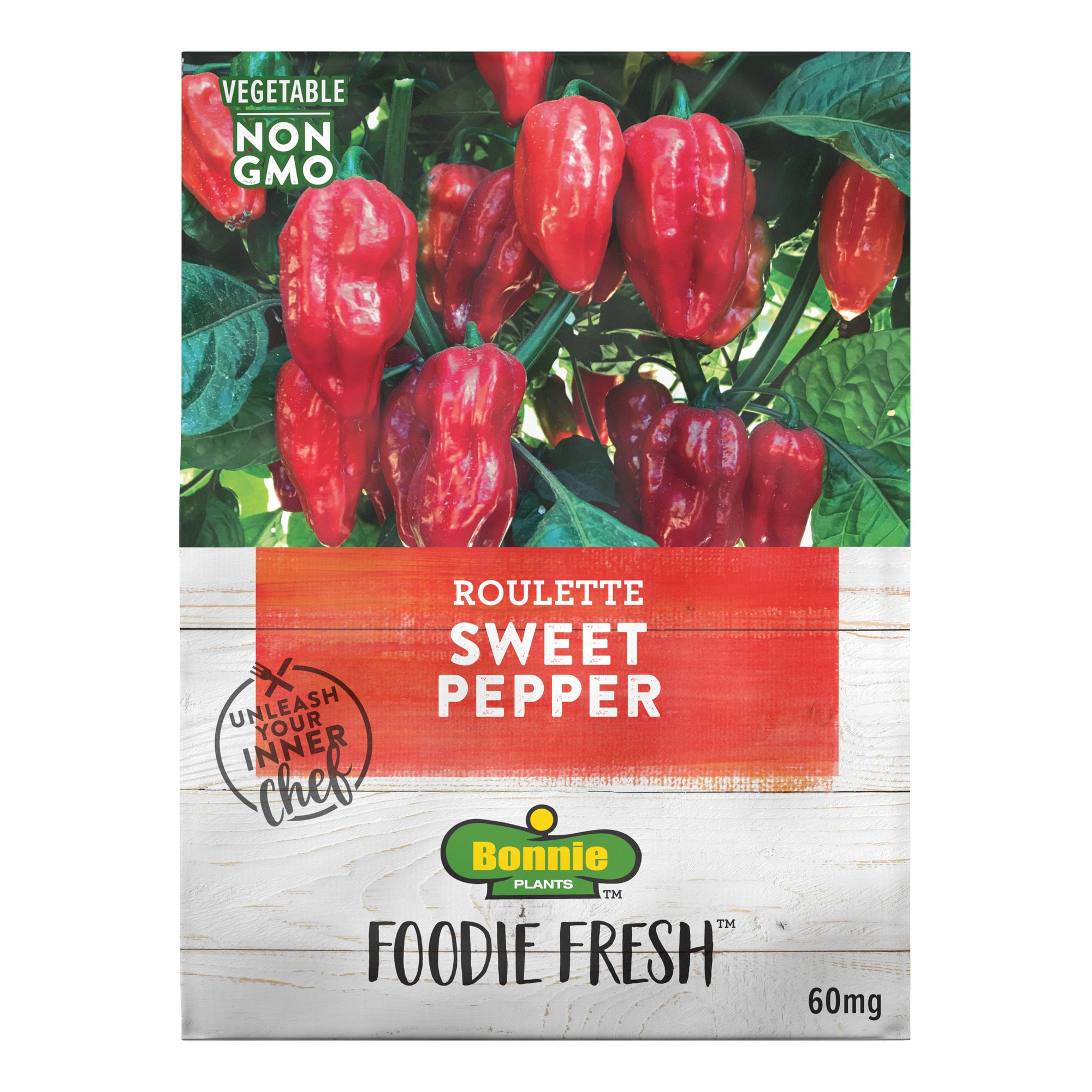 Bonnie Plants 205134 Foodie Fresh 60 Milli-Gram Sweet Pepper (Seed Packet)