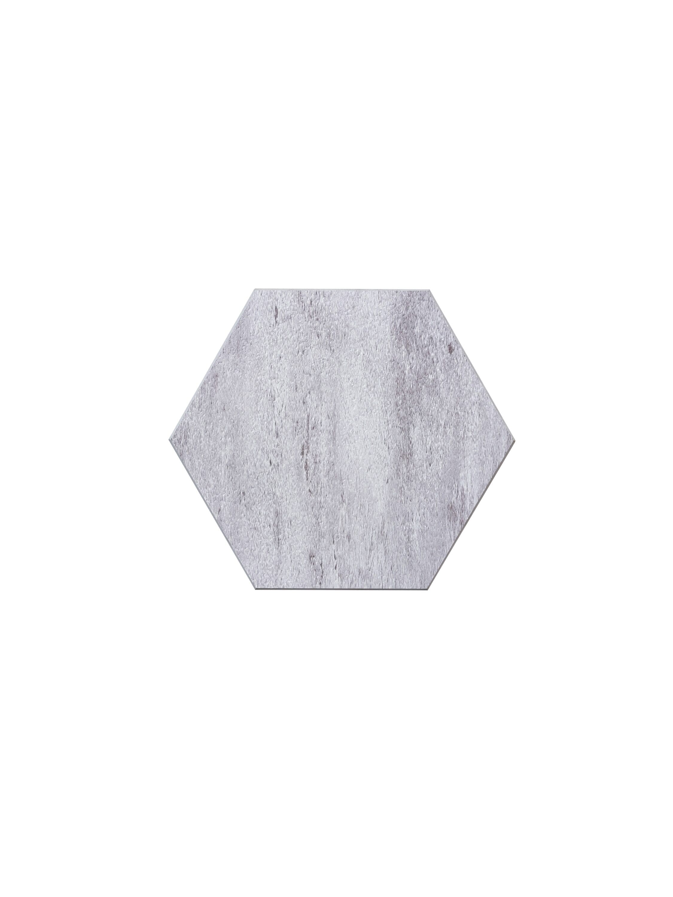 Bex 6" x 6.9" Mineral Gray Hexagon Peel & Stick Wall Tile