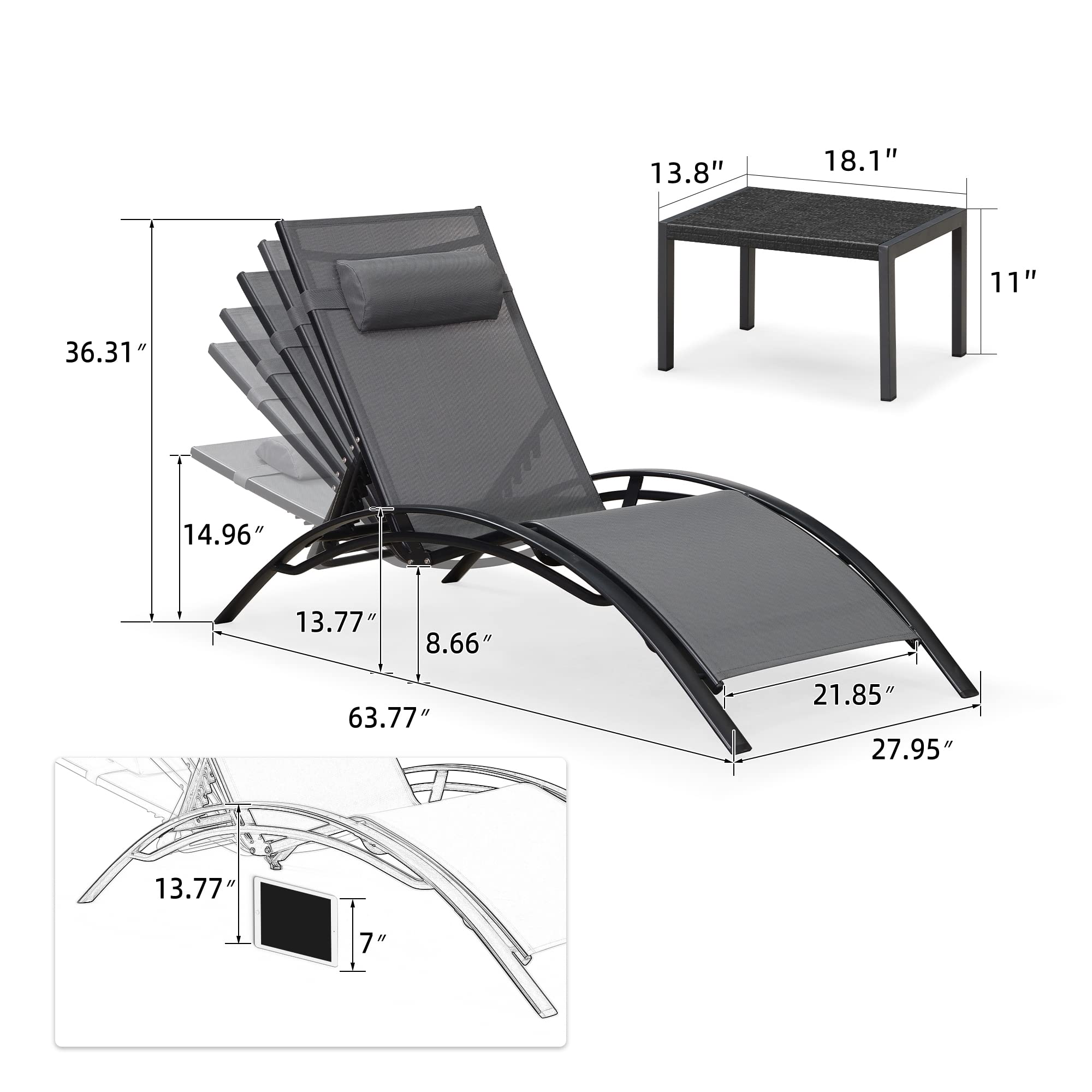 PURPLE LEAF LSMCLS01-XXL-GY-1 Patio-Chairs - View #9