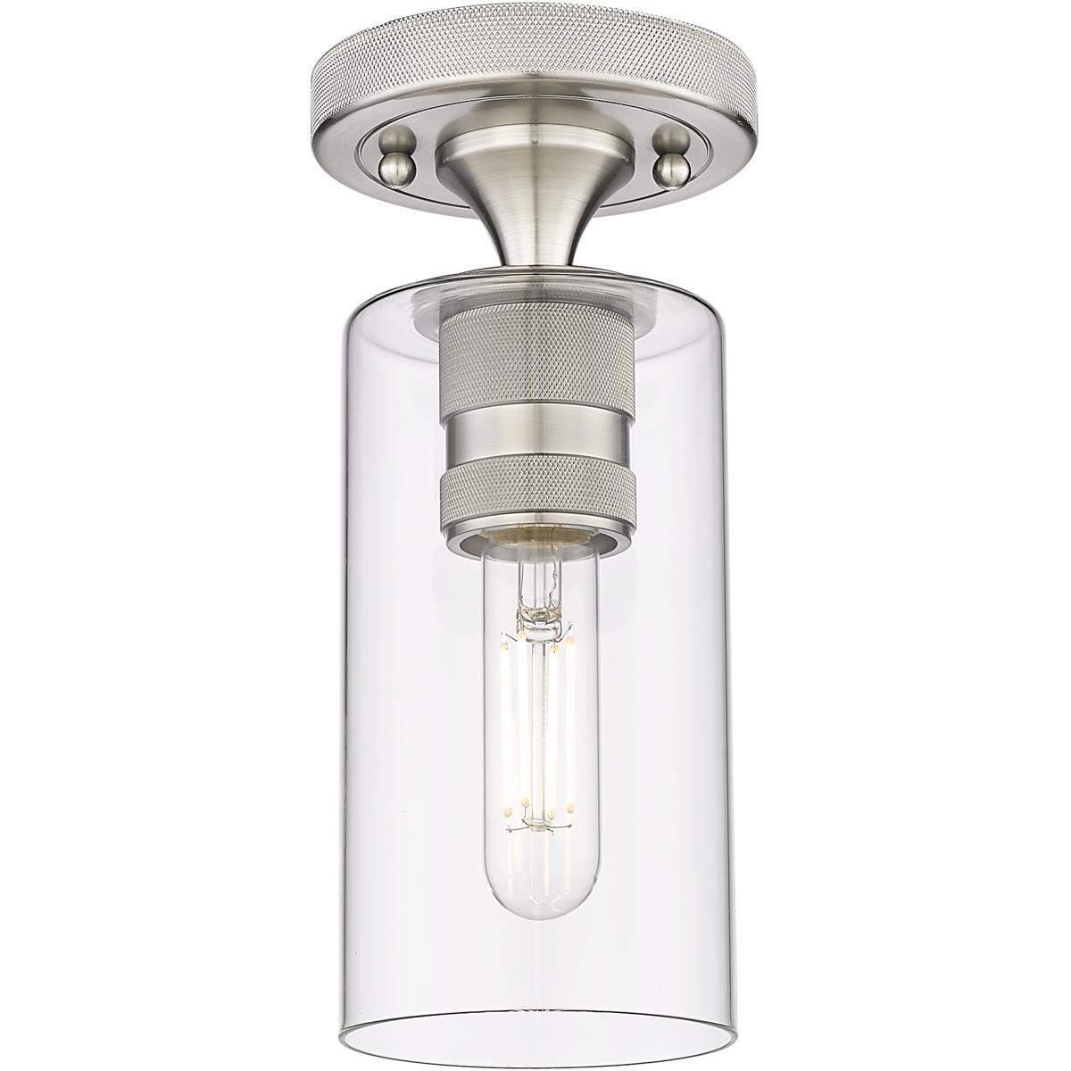 Innovations Lighting 2545374 434-1F-SN-G434-7CL Downtown Urban Crown Point Flush Mount