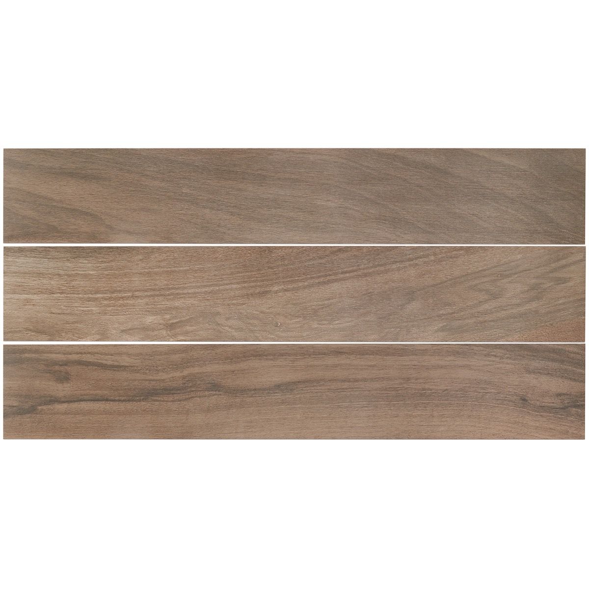 Ivy Hill Tile Mulberry 6-Pack Walnut 8-in x 48-in Matte Porcelain Wood Look Floor and Wall Tile