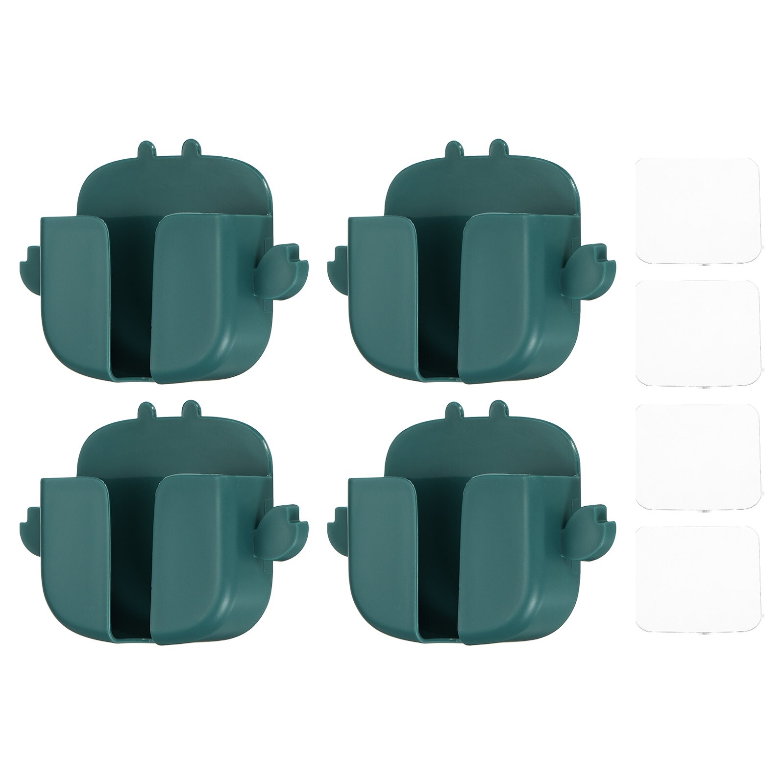 PATIKIL Remote Control Holders/4 Pack Wall Mount Media Storage Box Self Adhesive Brackets Organizer for TV Air Conditioner Remotes/Green
