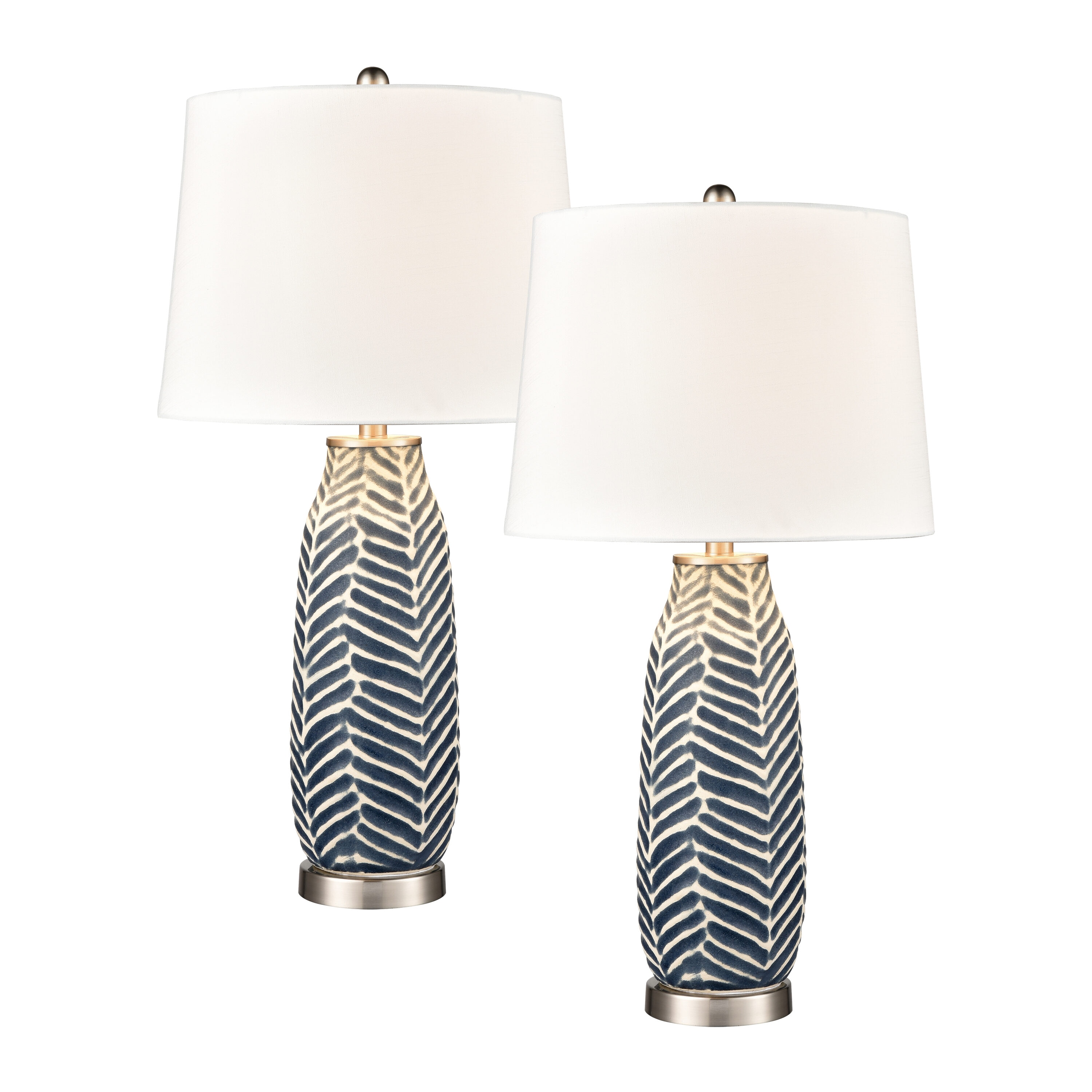 Westmore by ELK Lighting LW-202331331 Brighton 11-in Navy 3-way Table Lamp with Fabric Shade