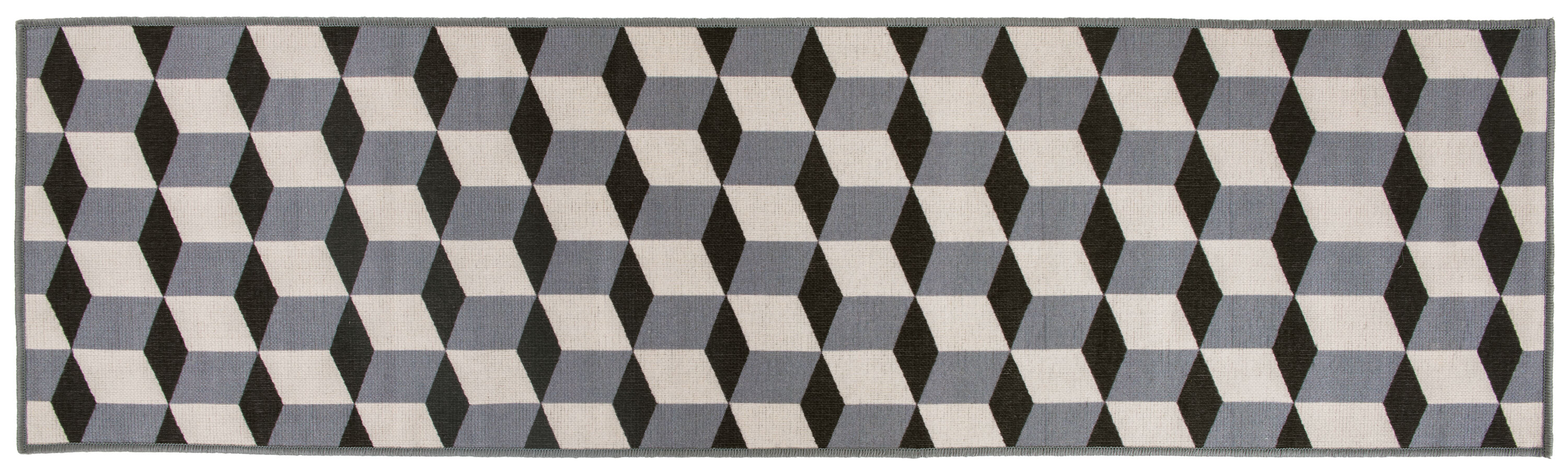 World Rug Gallery 9016GRAY2X7 Ravenna 2 x 7 (ft) Loomed Nylon Gray Rectangular Indoor/Outdoor Geometric Global Area rug