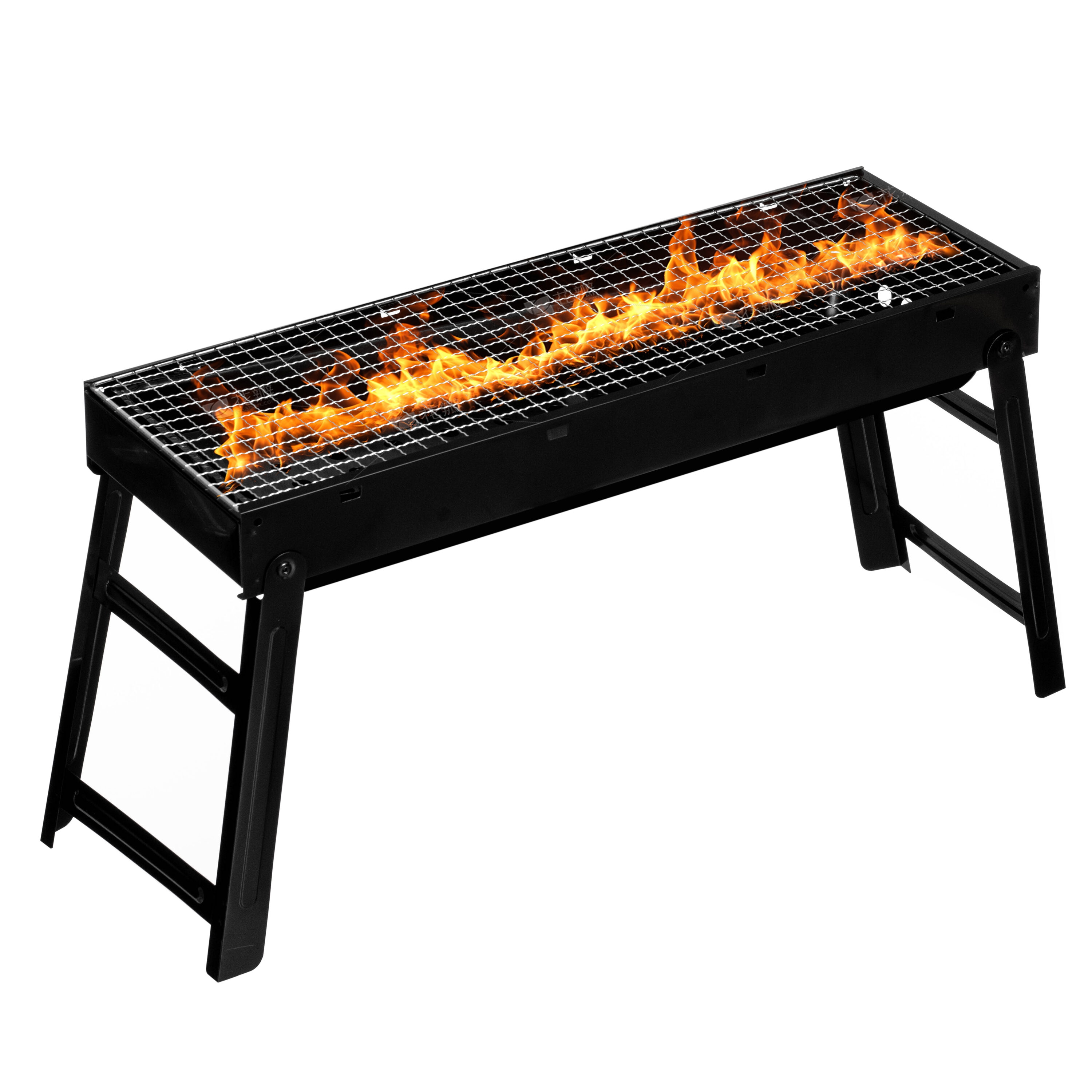 Gardenised QI004808 216-Sq. in Standing Black Portable Charcoal Grill