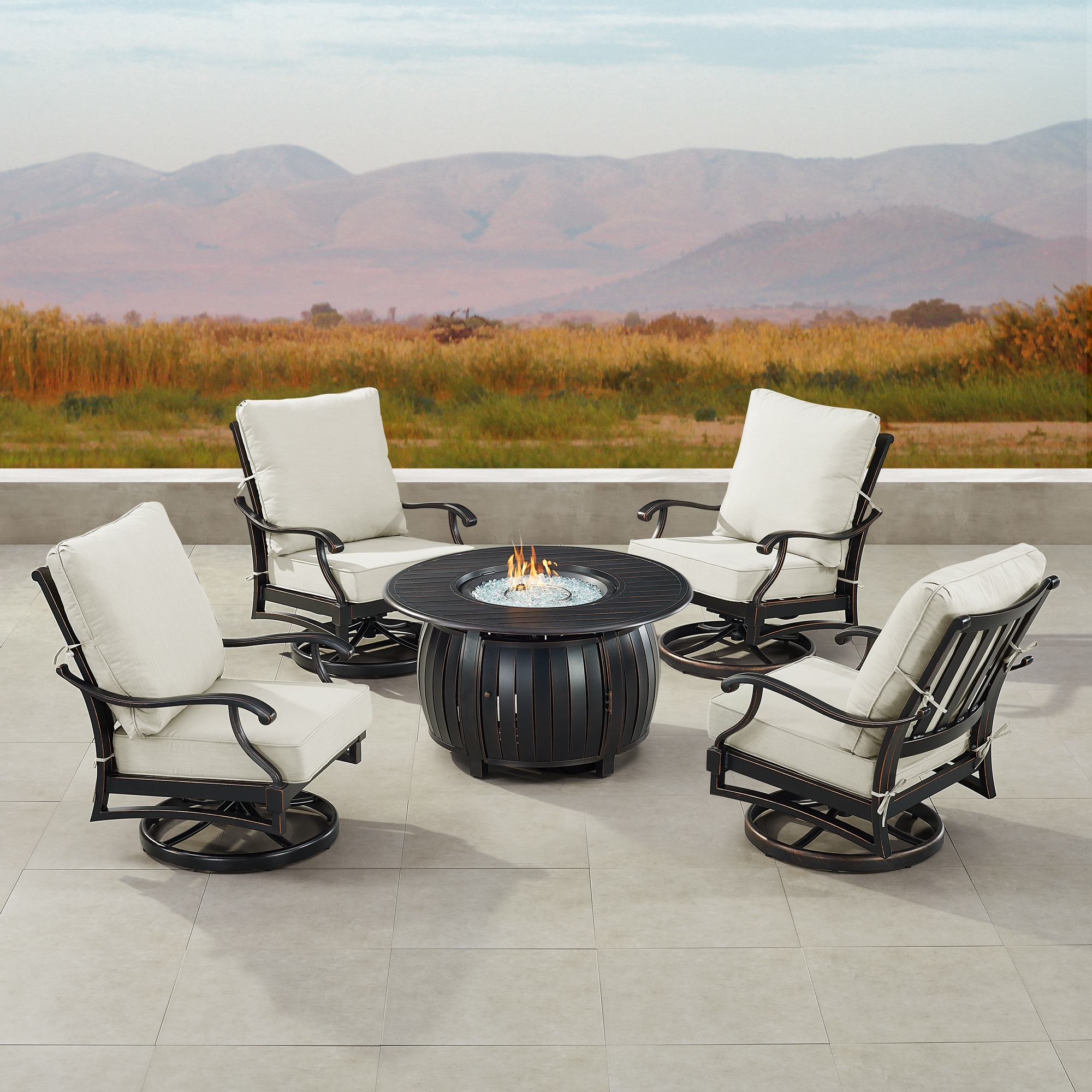 Oakland Living SHAO4CHITALYLGCUIBA 15-Piece Patio Conversation Set with Gray Cushions