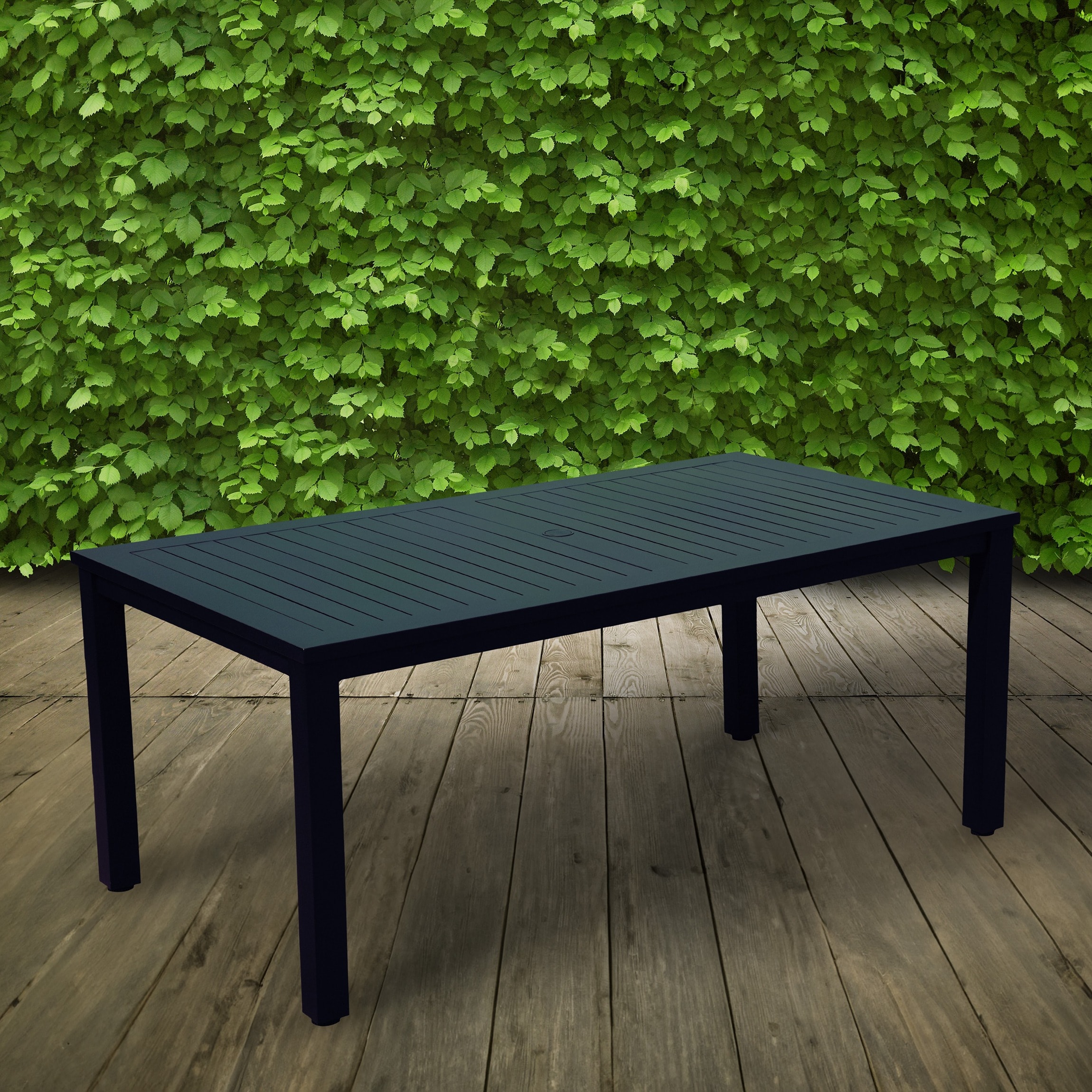 Courtyard Casual 5200 Santorini Rectangle Outdoor Dining Table 39.37-in W x 70.79-in L with Umbrella Hole