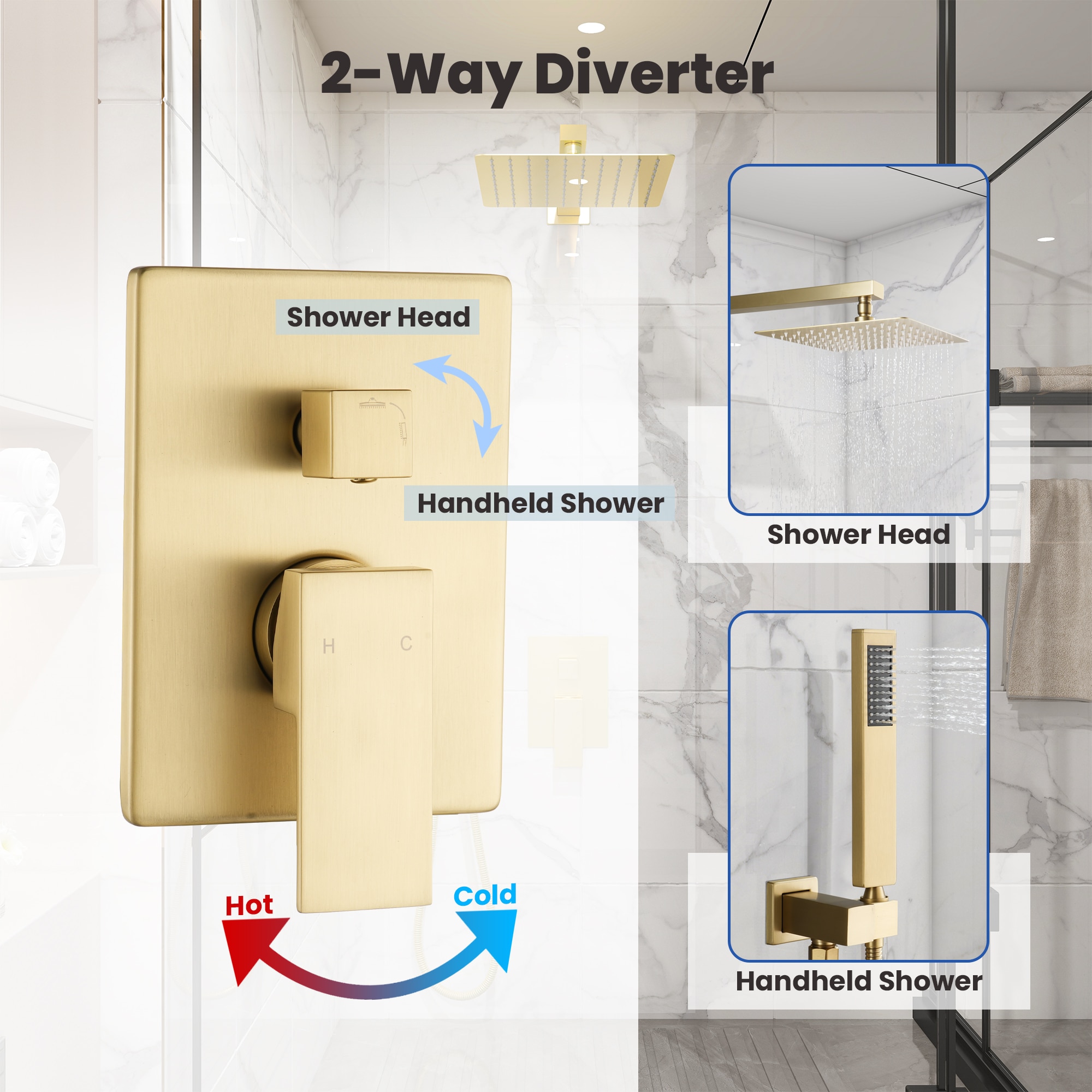 Brushed Nickel Ceiling Mounted Dual Shower System with Body Jets