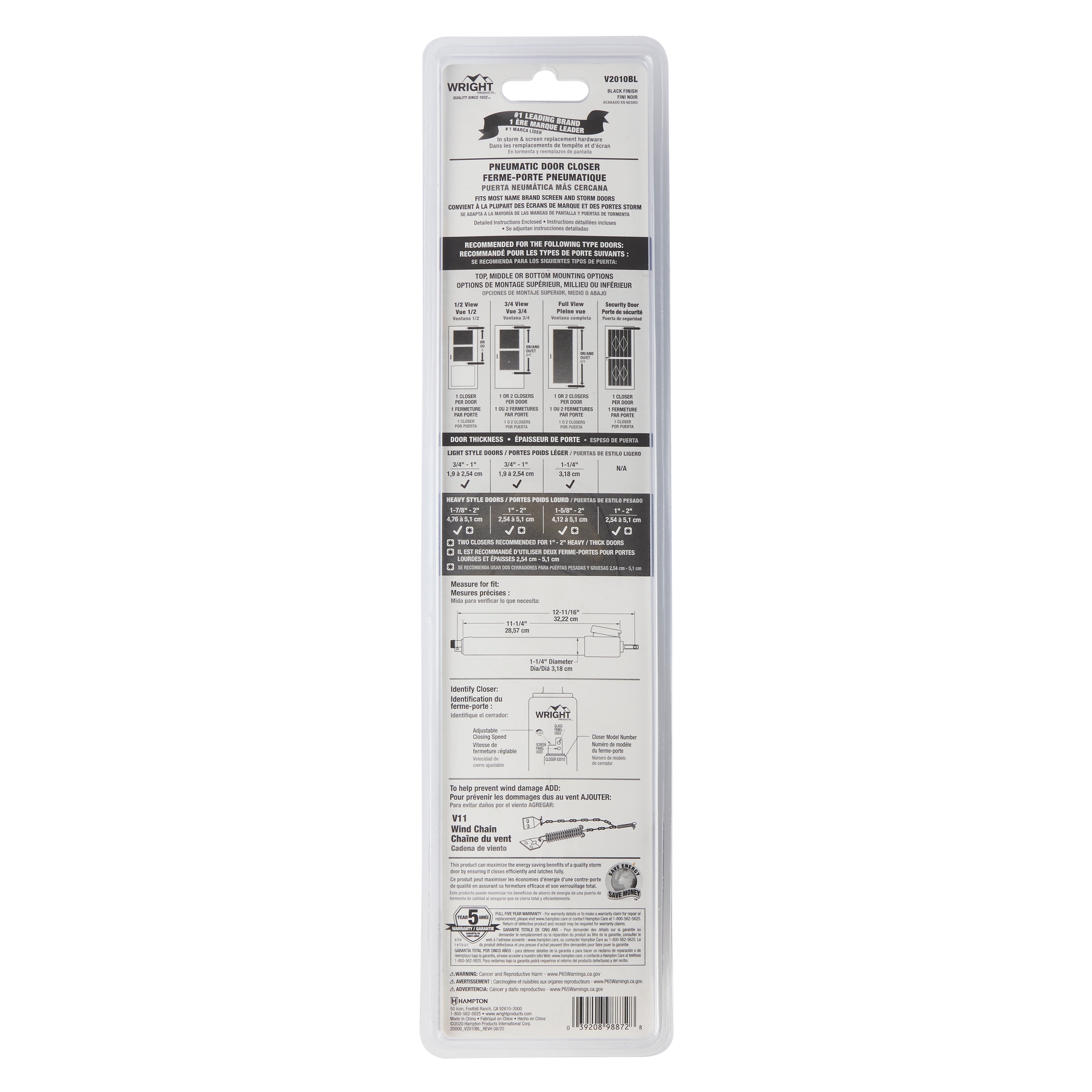 WRIGHT PRODUCTS V2010BL Screen-Storm-Door-Hinges - View #6