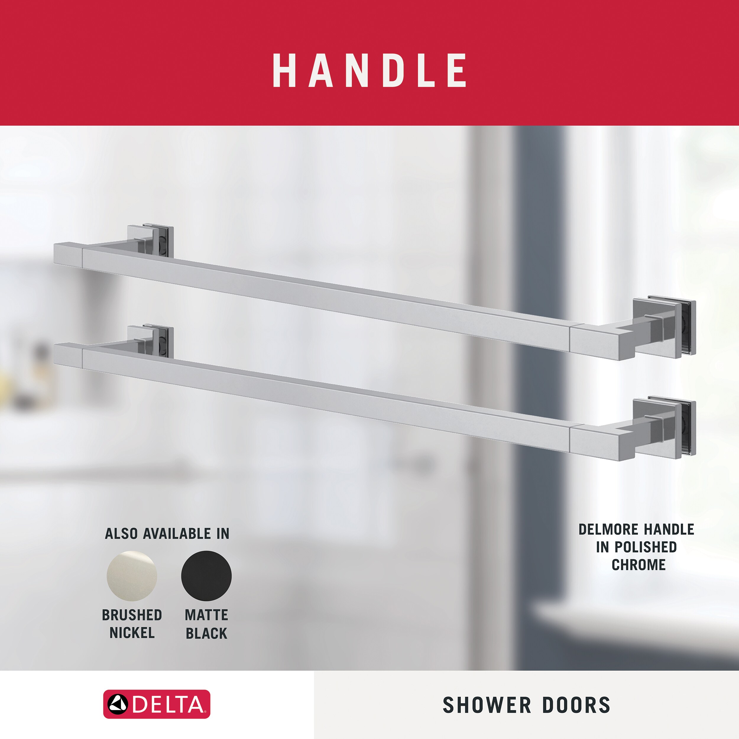 Delta 2-Pack Polished Chrome 20-in Sliding Shower Door Handleset ...