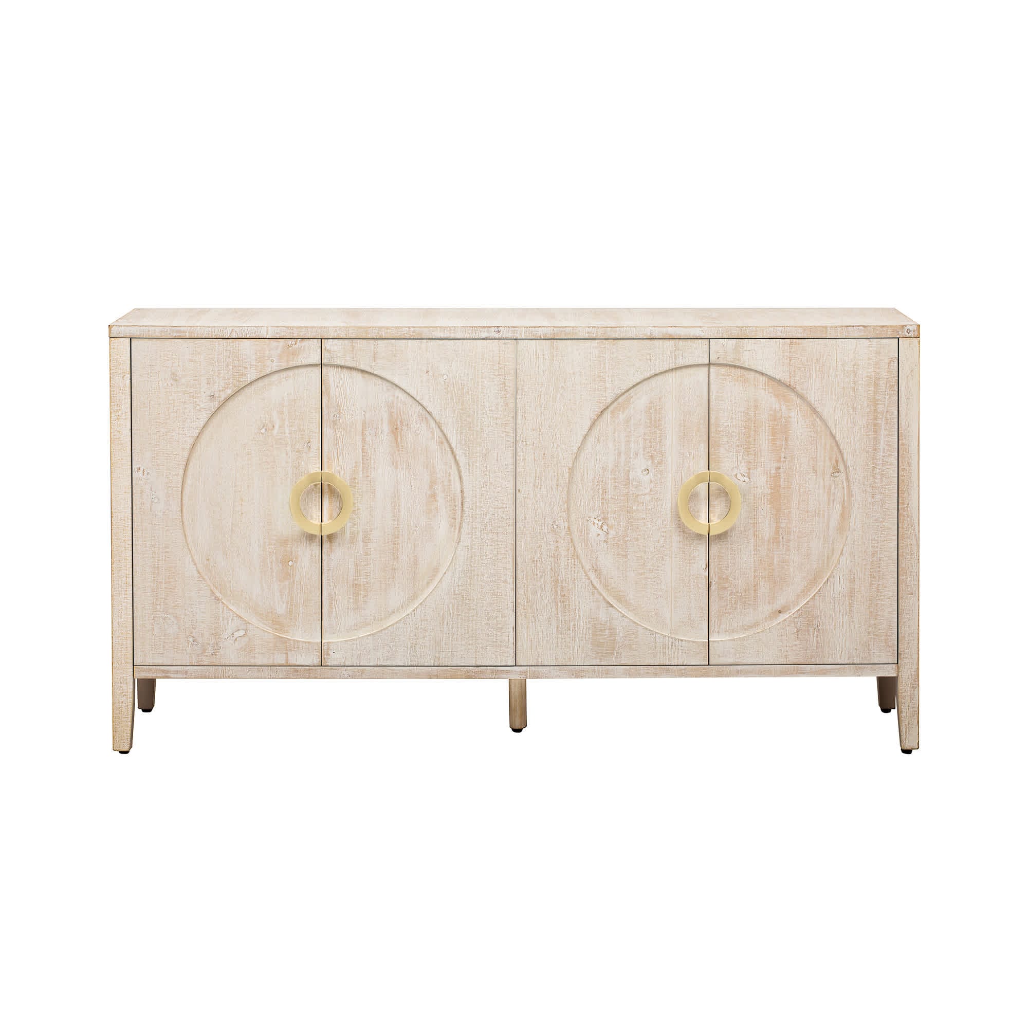 Vynxaria LESX1085-DJCW-GZ41 Sophisticated Fir Veneer Cabinet   Textured Finish  5 Leg Sturdy Structure  Rounded Doors for Corridor Entrance Living Room Study Natural