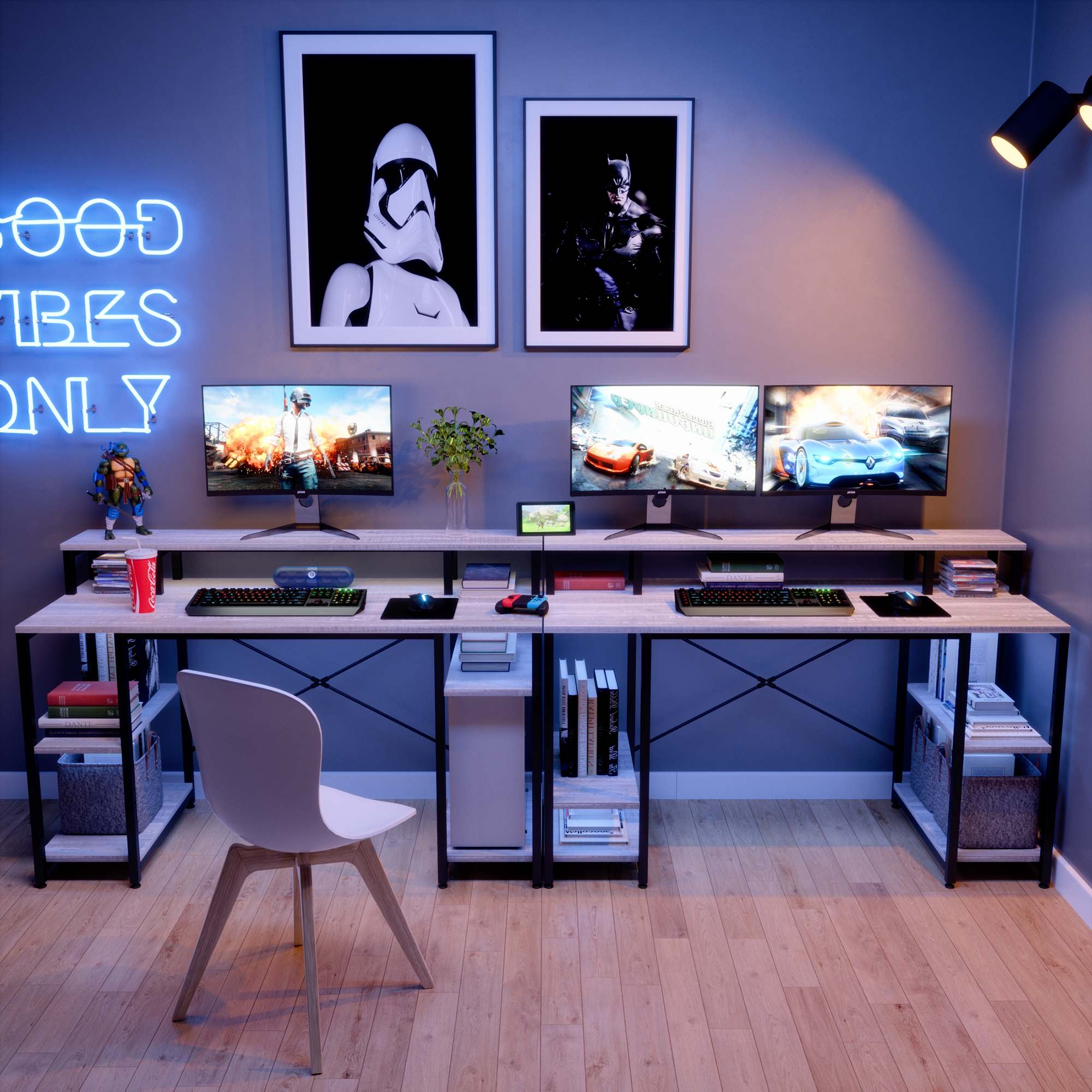 Bestier LOW-D074G-WHTW desks - View #3