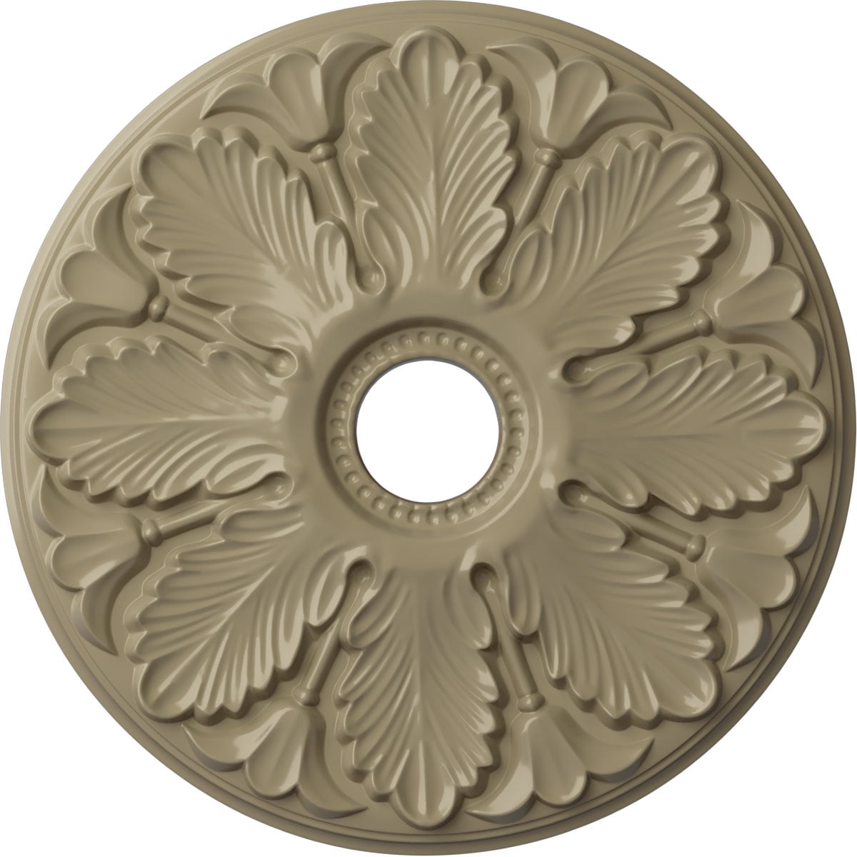 Ekena Millwork CM24MIGDF Milan 24.5-in W x 24.5-in L Painted Gobi Desert Polyurethane Whole Ceiling Medallion