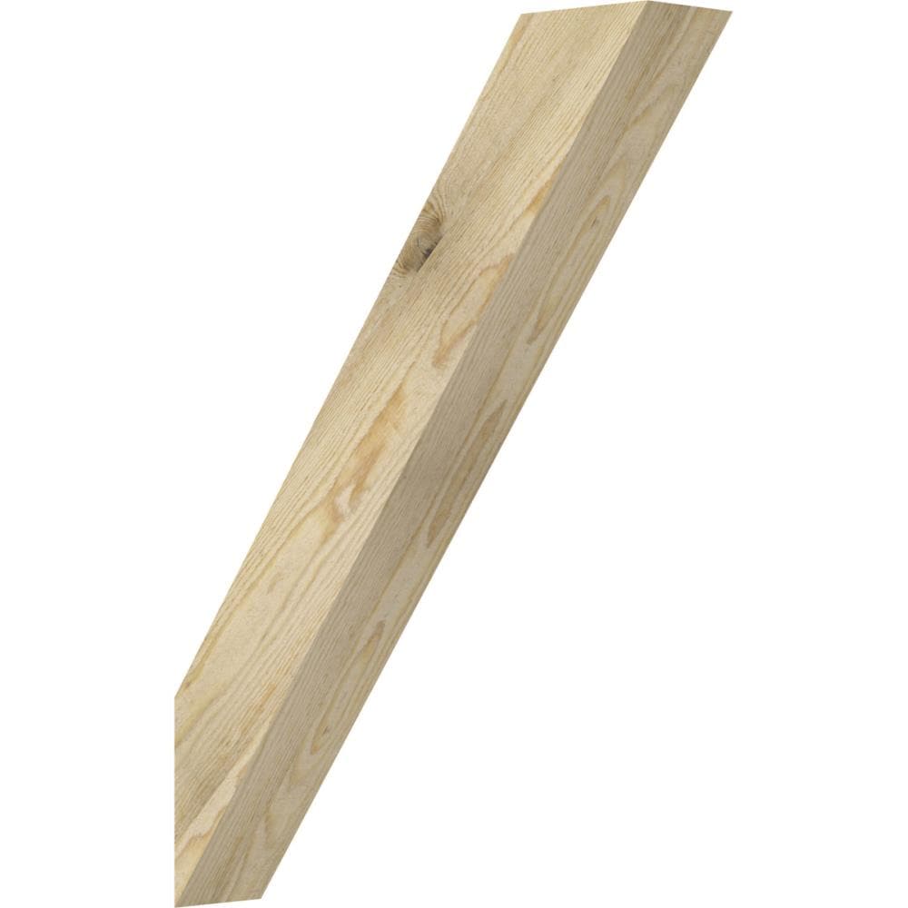 Ekena Millwork BRC04X20X28TRA00RDF 4-in x 20-in x 28-in Douglas Fir Unfinished Wood Traditional Rough Sawn Knee Brace