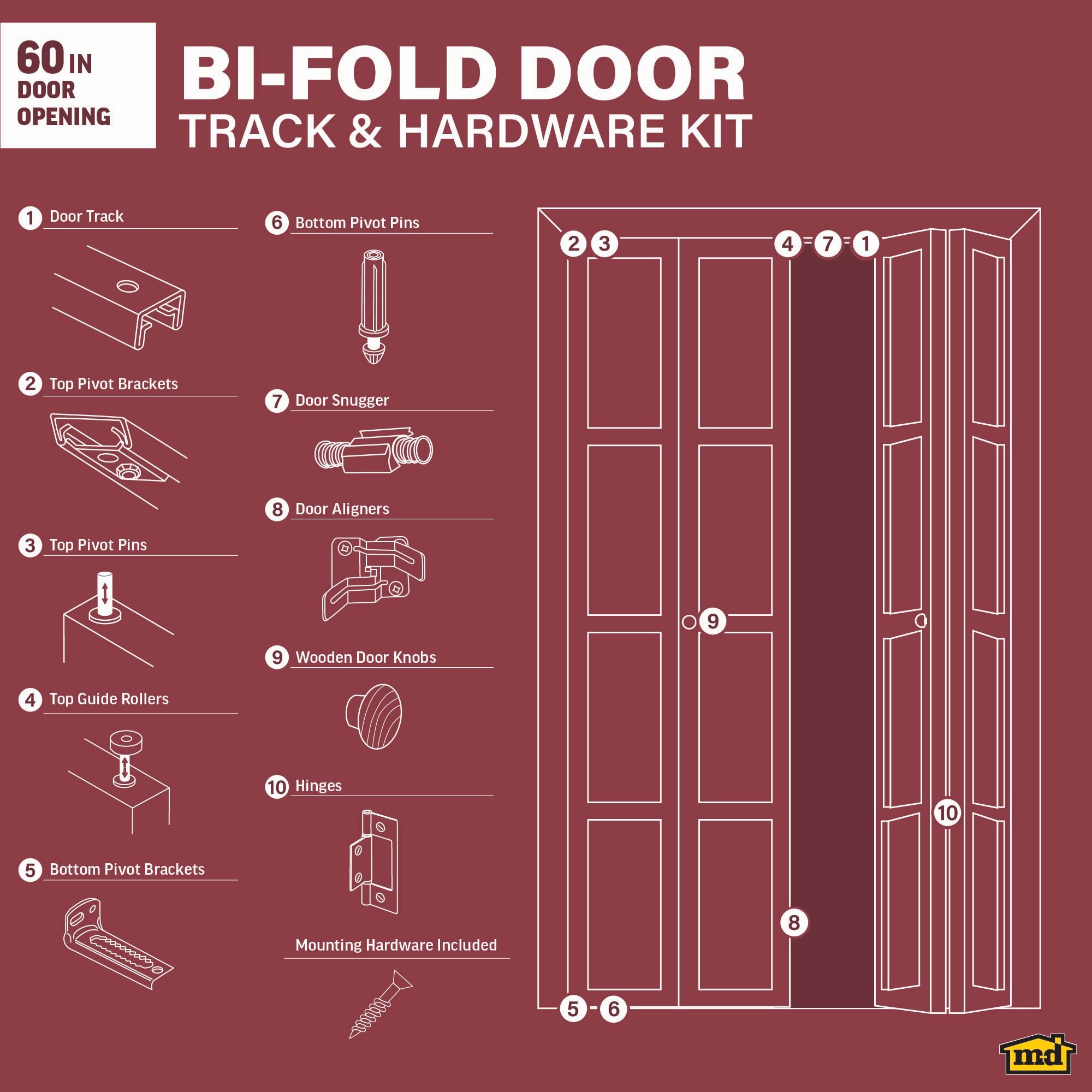 M-D 45111 Bifold-Closet-Door-Track-And-Kits - View #2