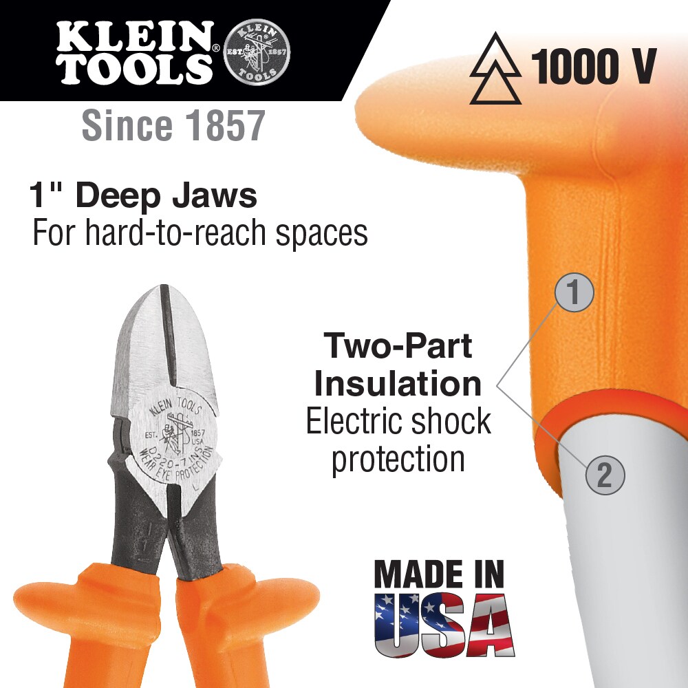 Klein Tools D2207INS sidecutters - View #2