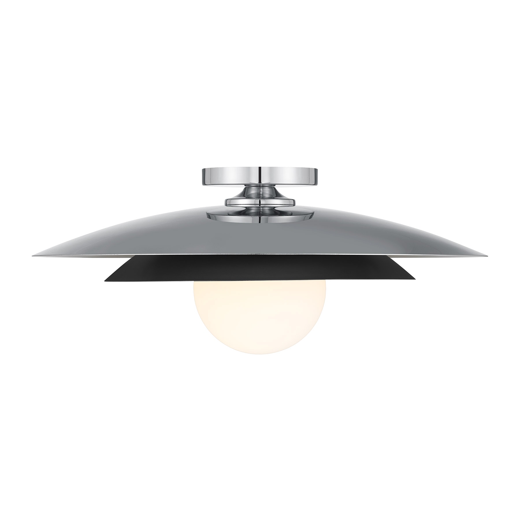 Savoy House 6-5564-1-11 Sherrer 1 -Light 20-in Polished Chrome Semi Flush Mount Light