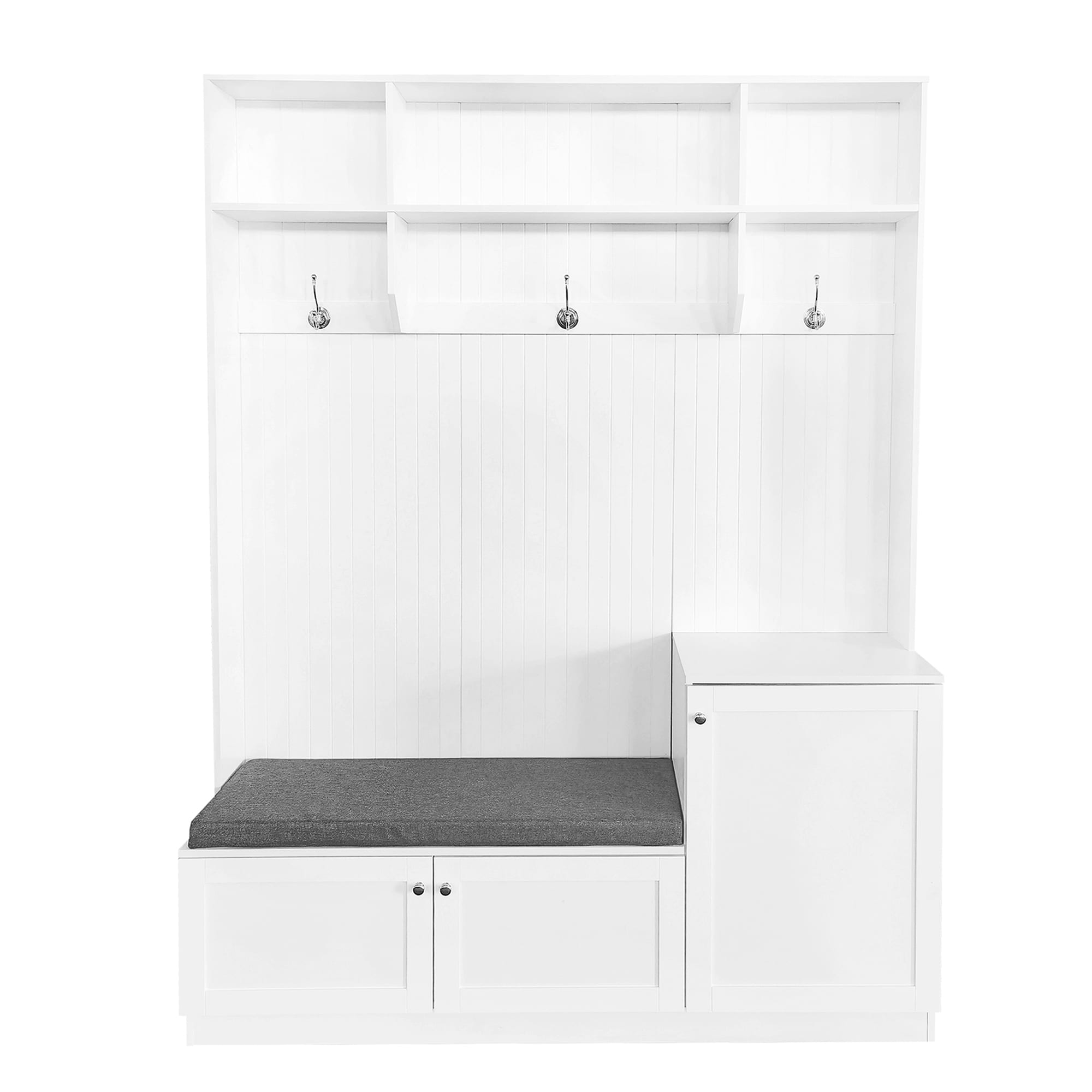 Nestfair CR0126K Modern 59-in White Wood Hall Tree