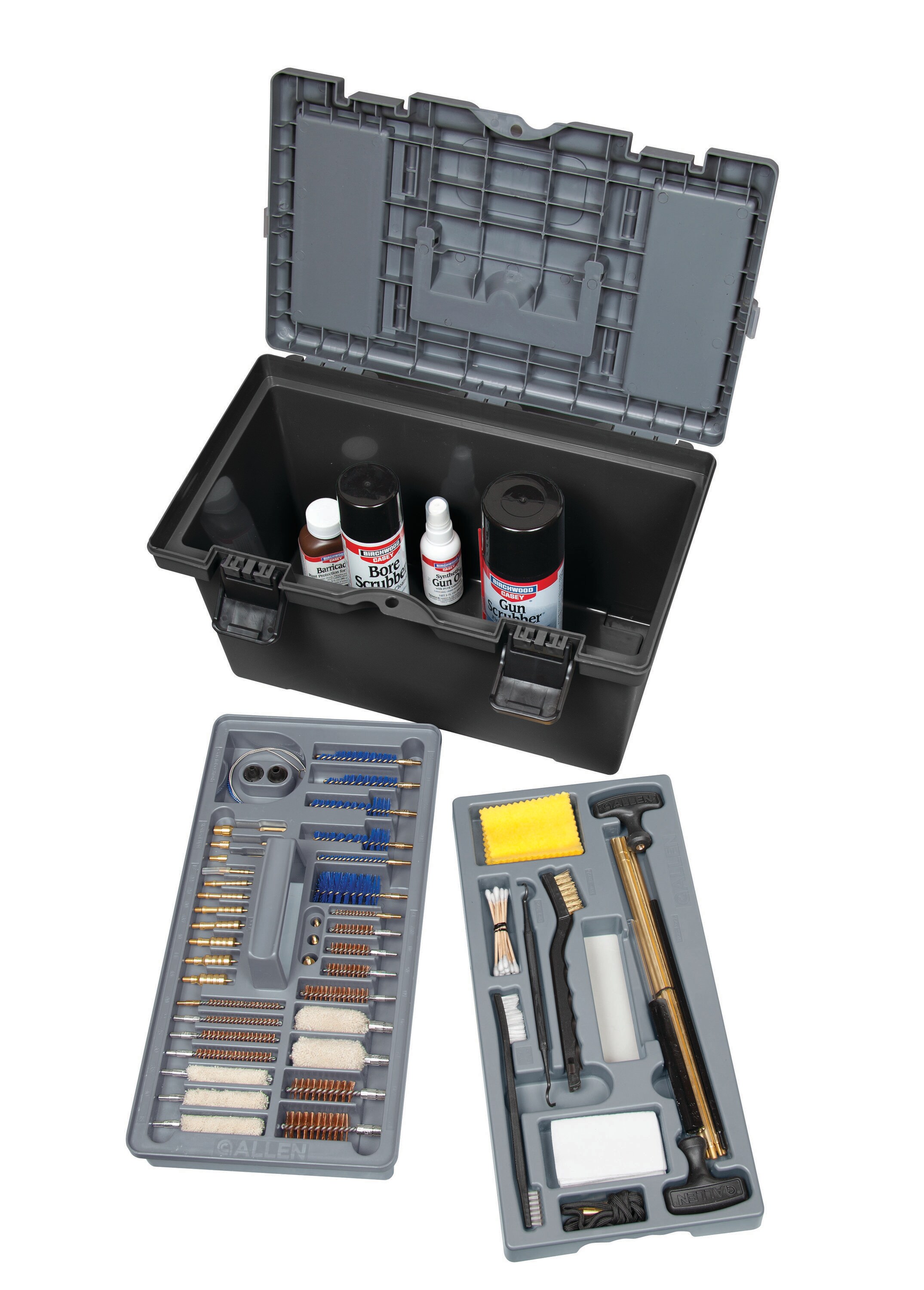 Allen Company Professional-Grade Gun Cleaning Kit for All Guns, Shotgun,  Pistol, and Rifle, Portable Toolbox, Bronze Brushes, Cotton Swabs in the  Hunting Equipment & Apparel department at