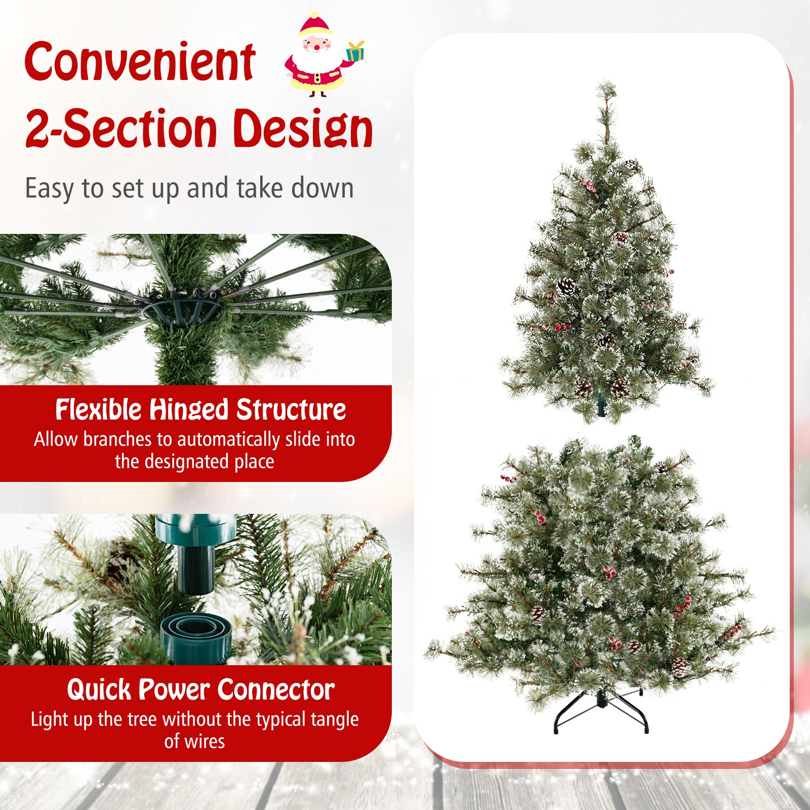 WELLFOR TX-HGY-10014US Artificial-Christmas-Trees - View #9