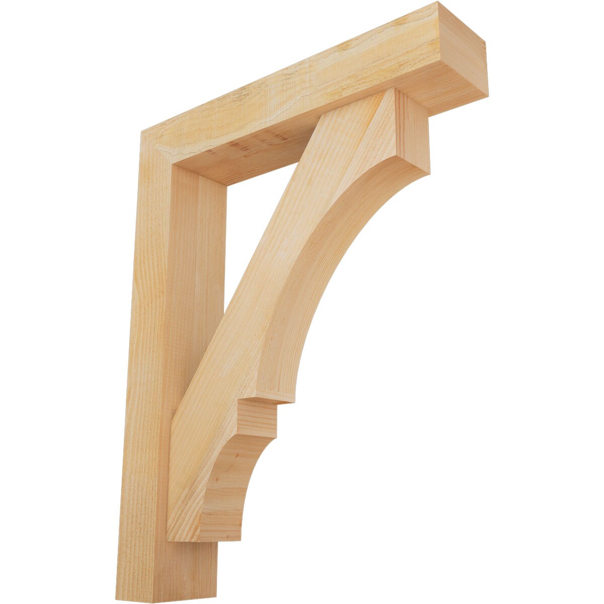 Ekena Millwork 1462054 Balboa block rough sawn bracket with offset brace 6-in x 28-in x 36-in Douglas fir Brown Wood Standard bracket