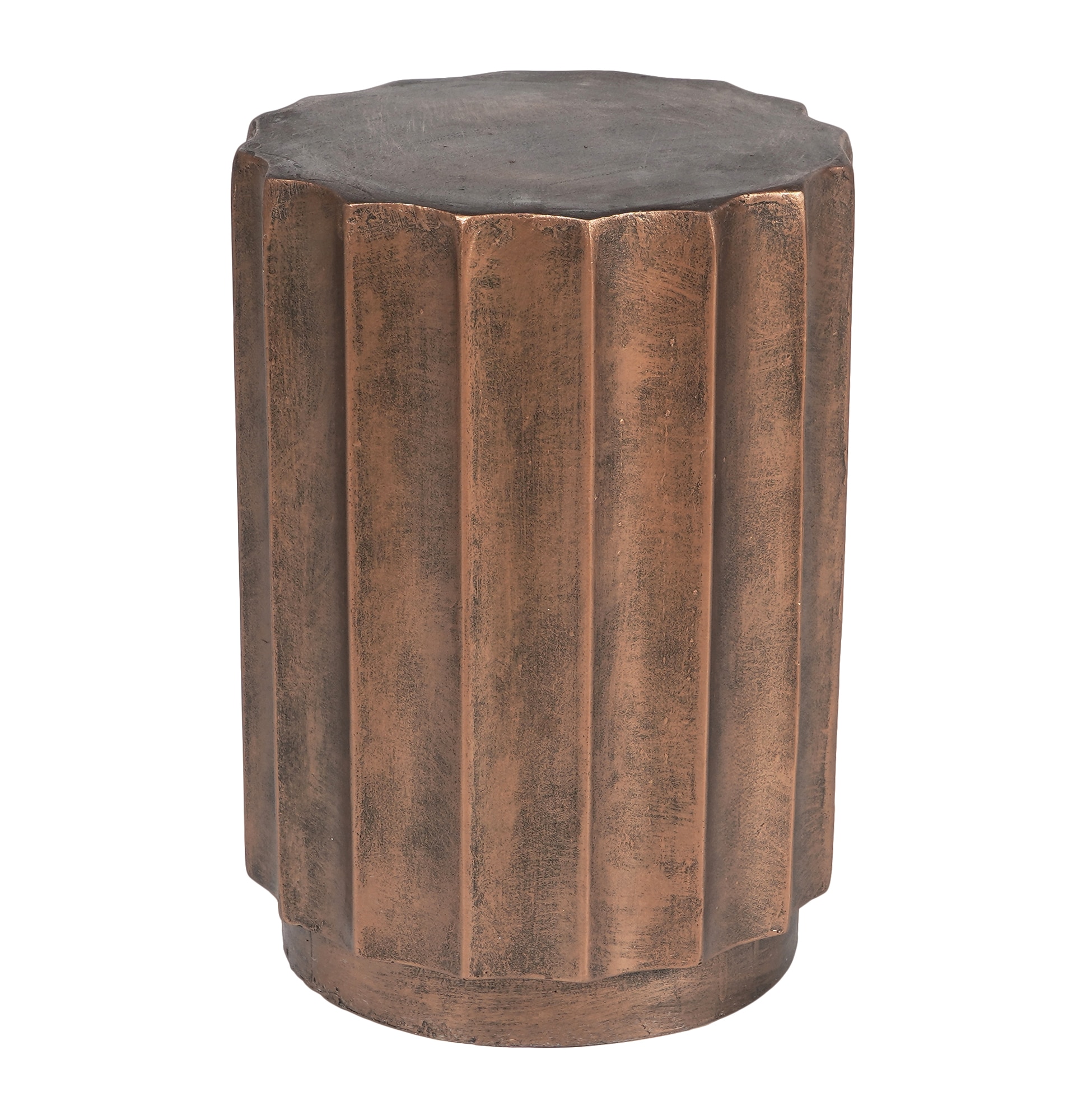 LuxenHome WHOF1281 Round Outdoor End Table 13-in W x 13-in L