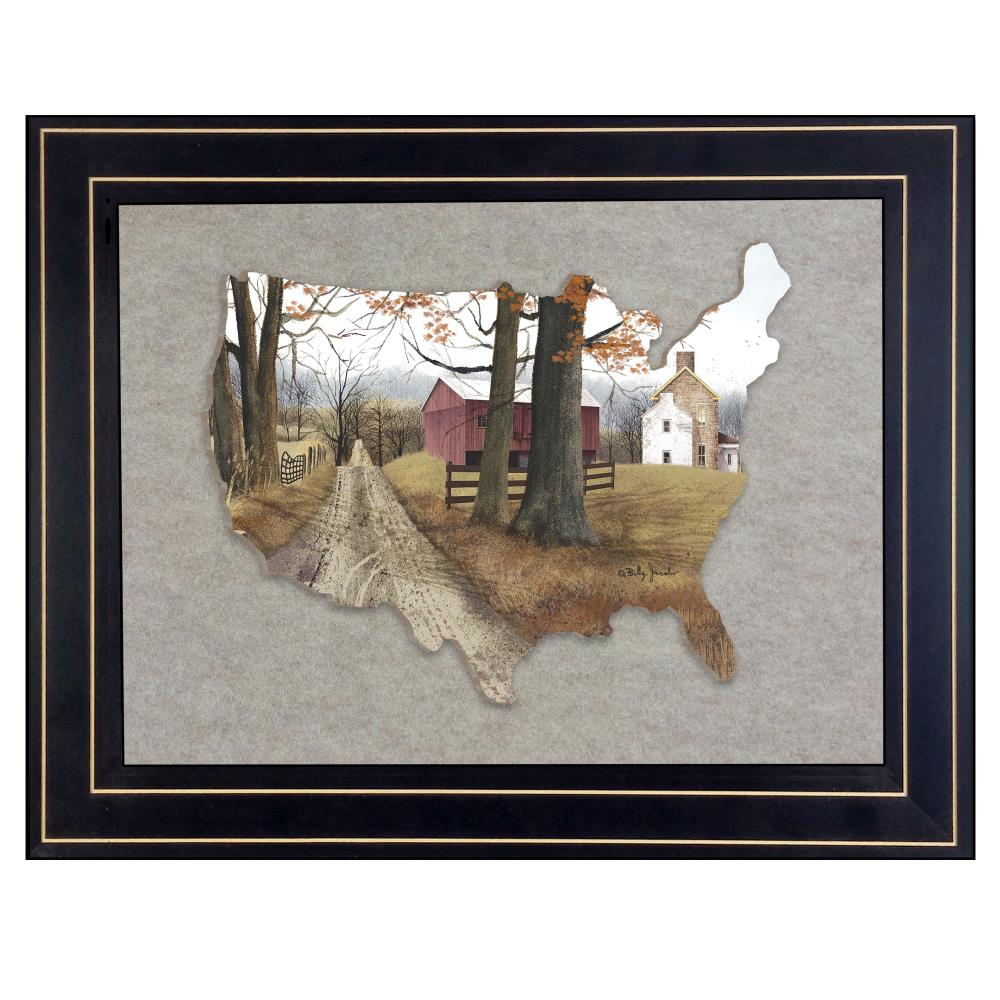 Trendy Decor 4U BJ143USA-E-704G Black Wood Framed 15-in H x 19-in W Vintage/Retro Paper Print