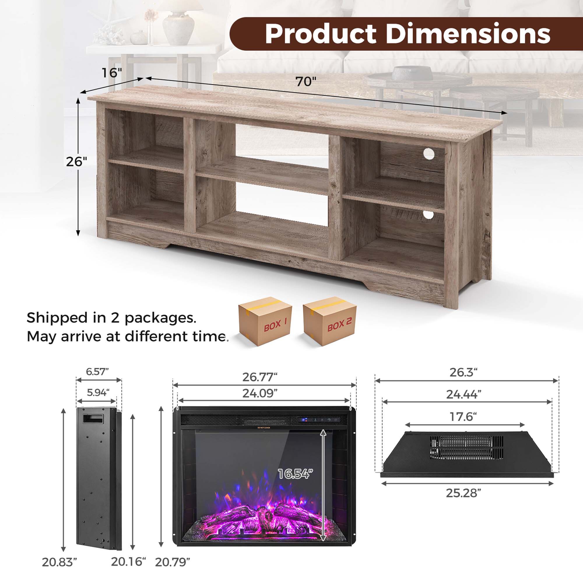 Costway HCST00948 Electric-Fireplaces - View #7
