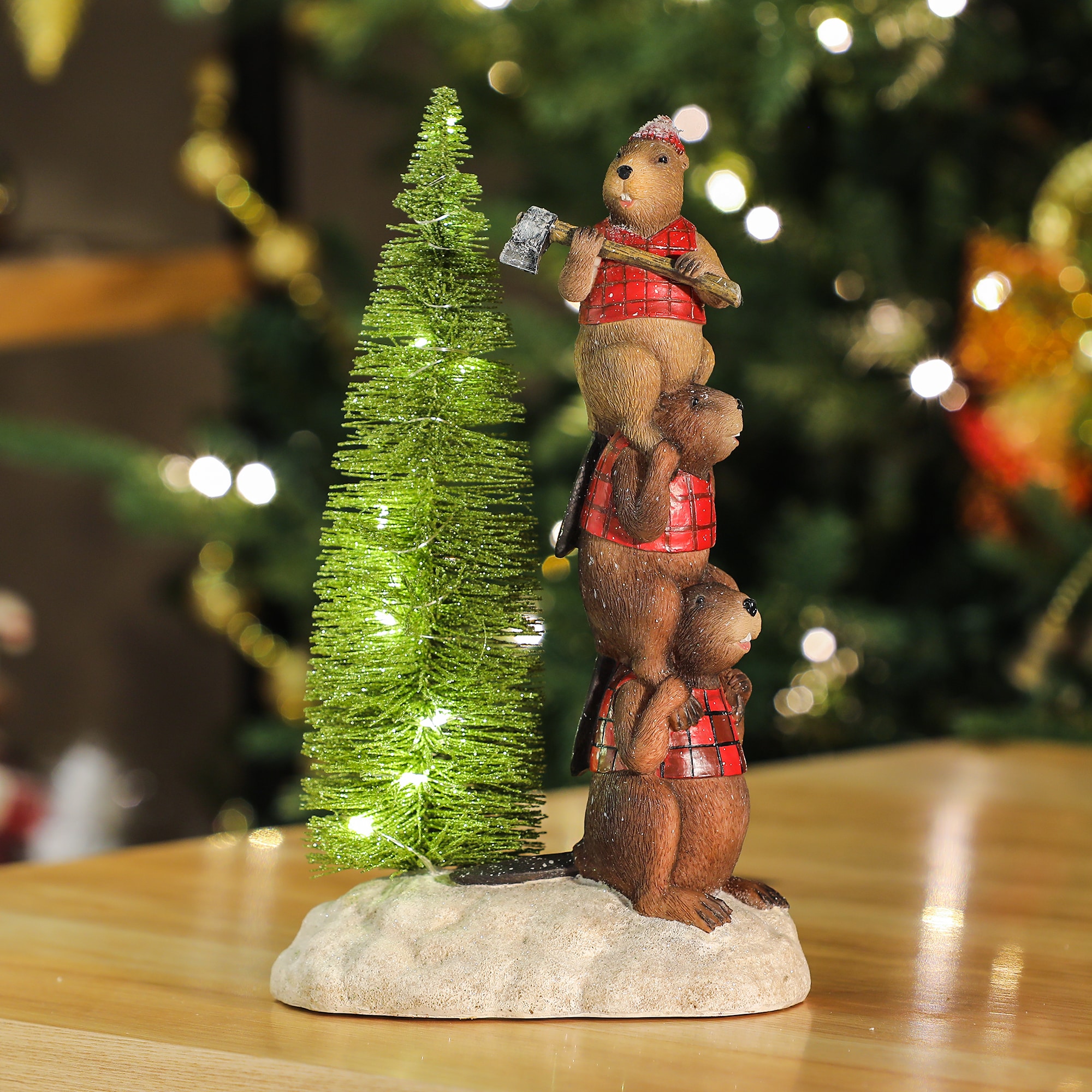LuxenHome WHST389 Table-Christmas-Decorations - View #2