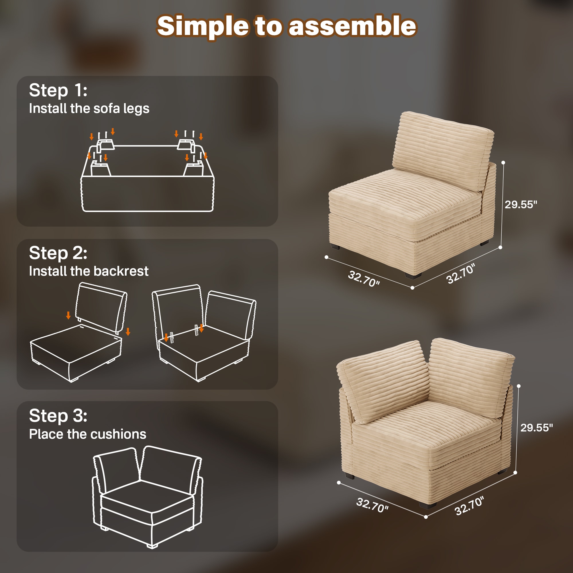 Pouuin SYOM247 Sofas-Loveseats - View #8