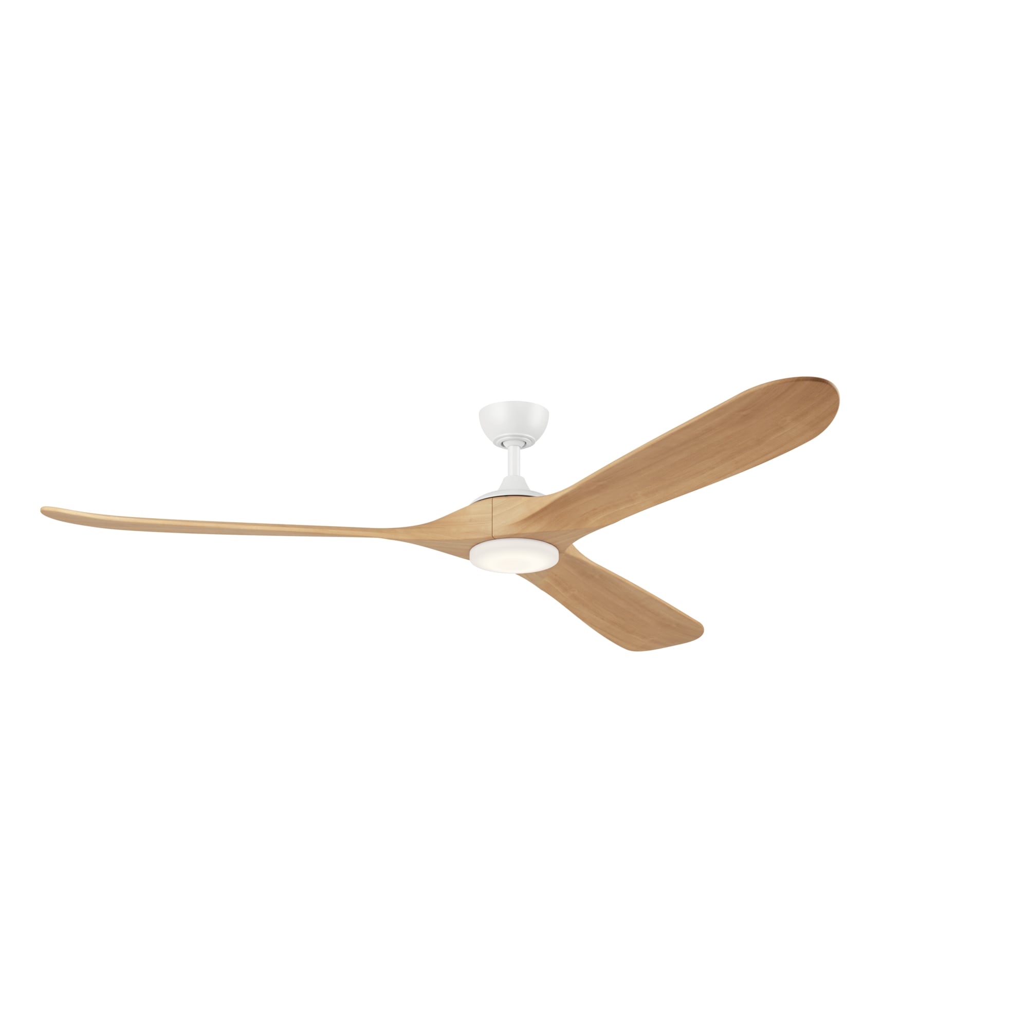 Kichler 310580MWH Mylo 80-in Color-Changing Integrated LED Outdoor Matte White with White Maple Blades Ceiling Fan With Light - Remote Included ( 3 -Blade )