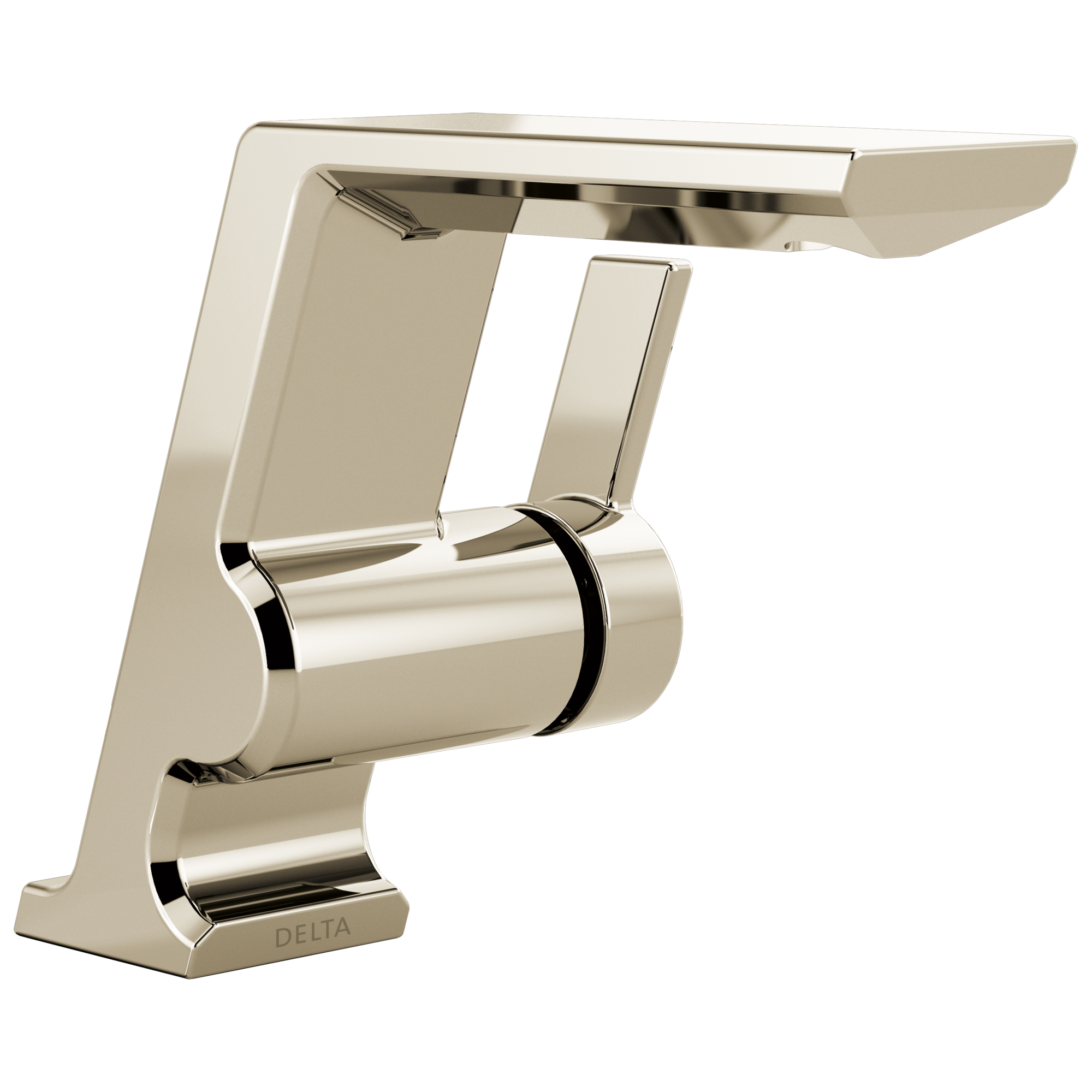 Delta 599-PN-PR-LPU-DST Pivotal Lumicoat Polished Nickel Single hole 1-handle WaterSense Low-arc Residential Handle Bathroom Sink Faucet