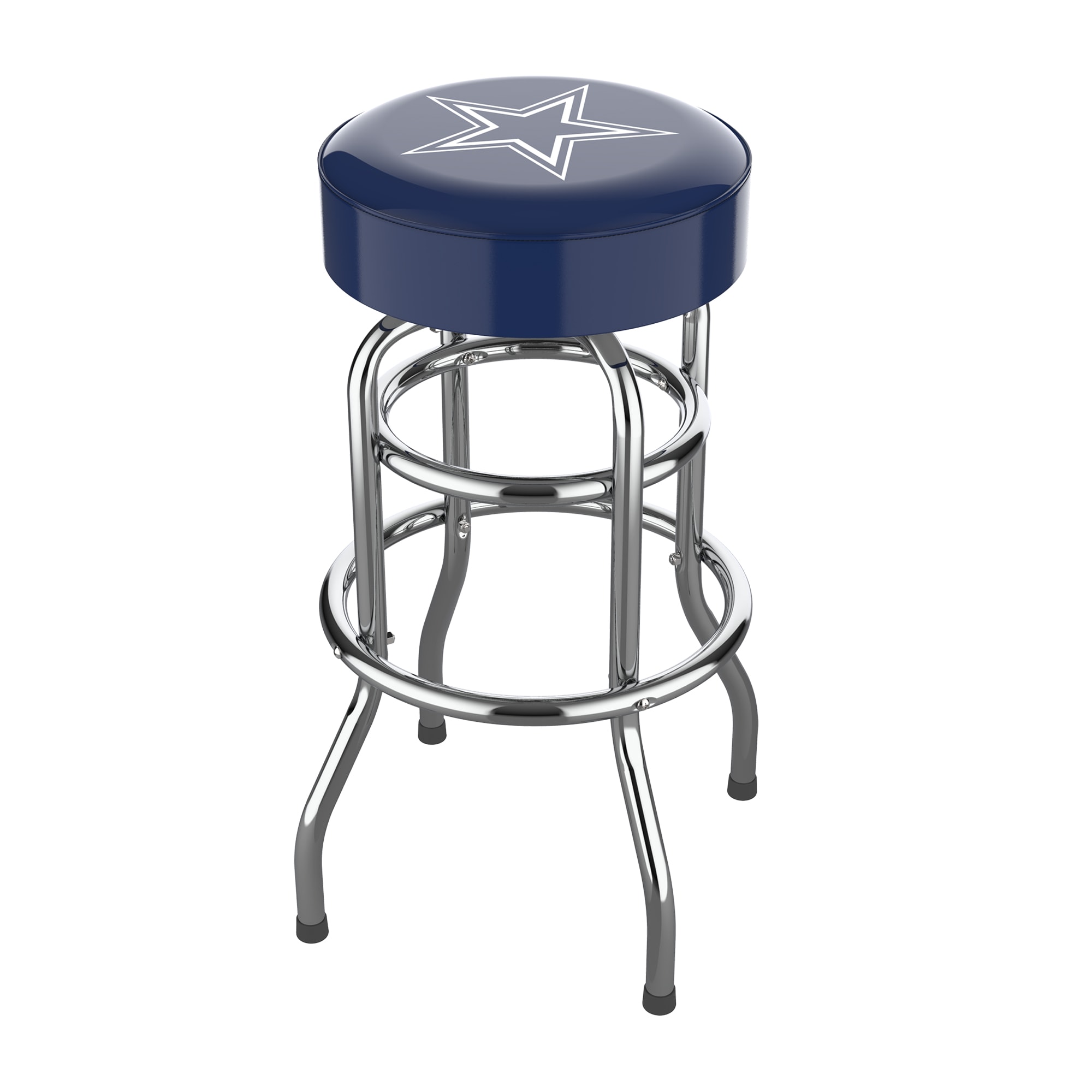 IMPERIAL IMP  680-1002 Dallas Cowboys Blue 30-in H Bar height Upholstered Swivel Metal Backless Bar Stool Backless
