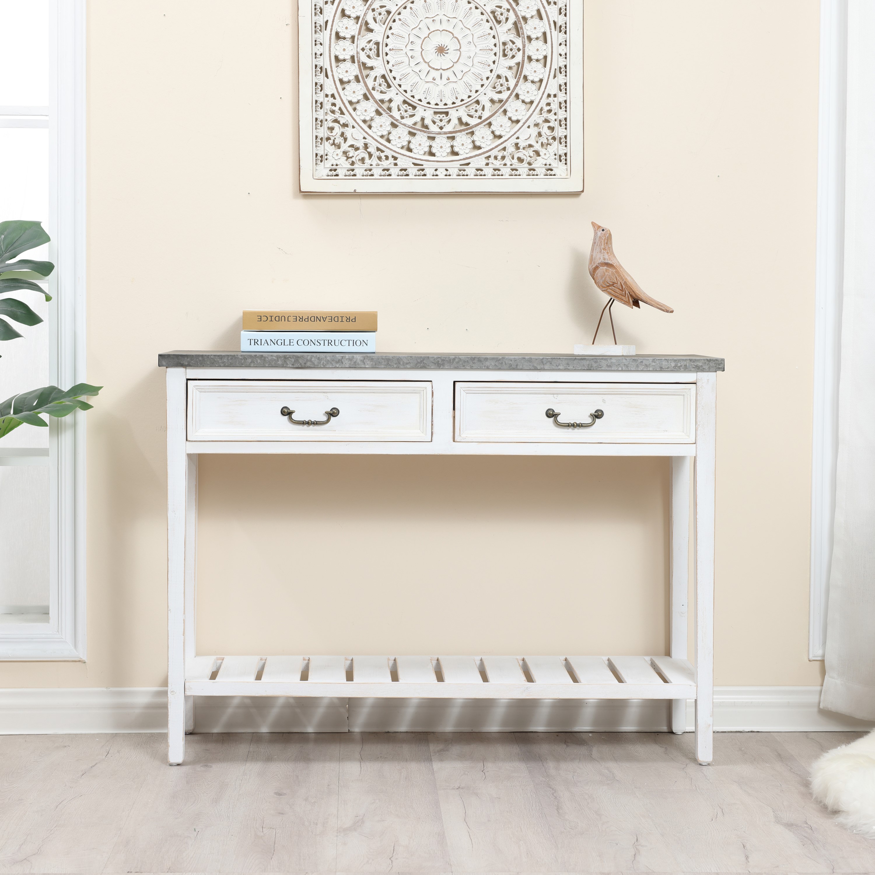 LuxenHome WHIF365 Vintage Metal Console table