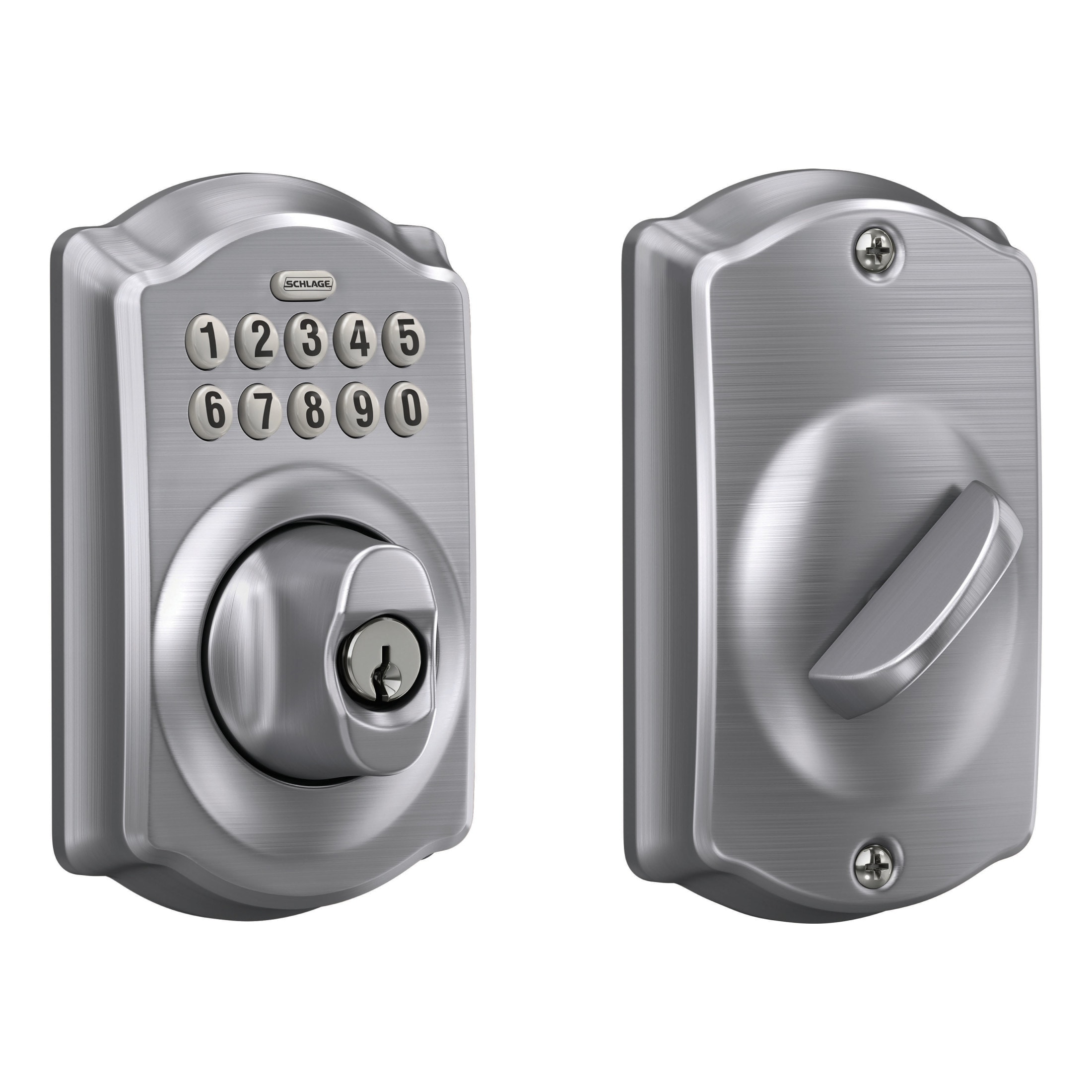 Schlage BE365 CAM 626 Camelot Satin Chrome Electronic Deadbolt Keypad