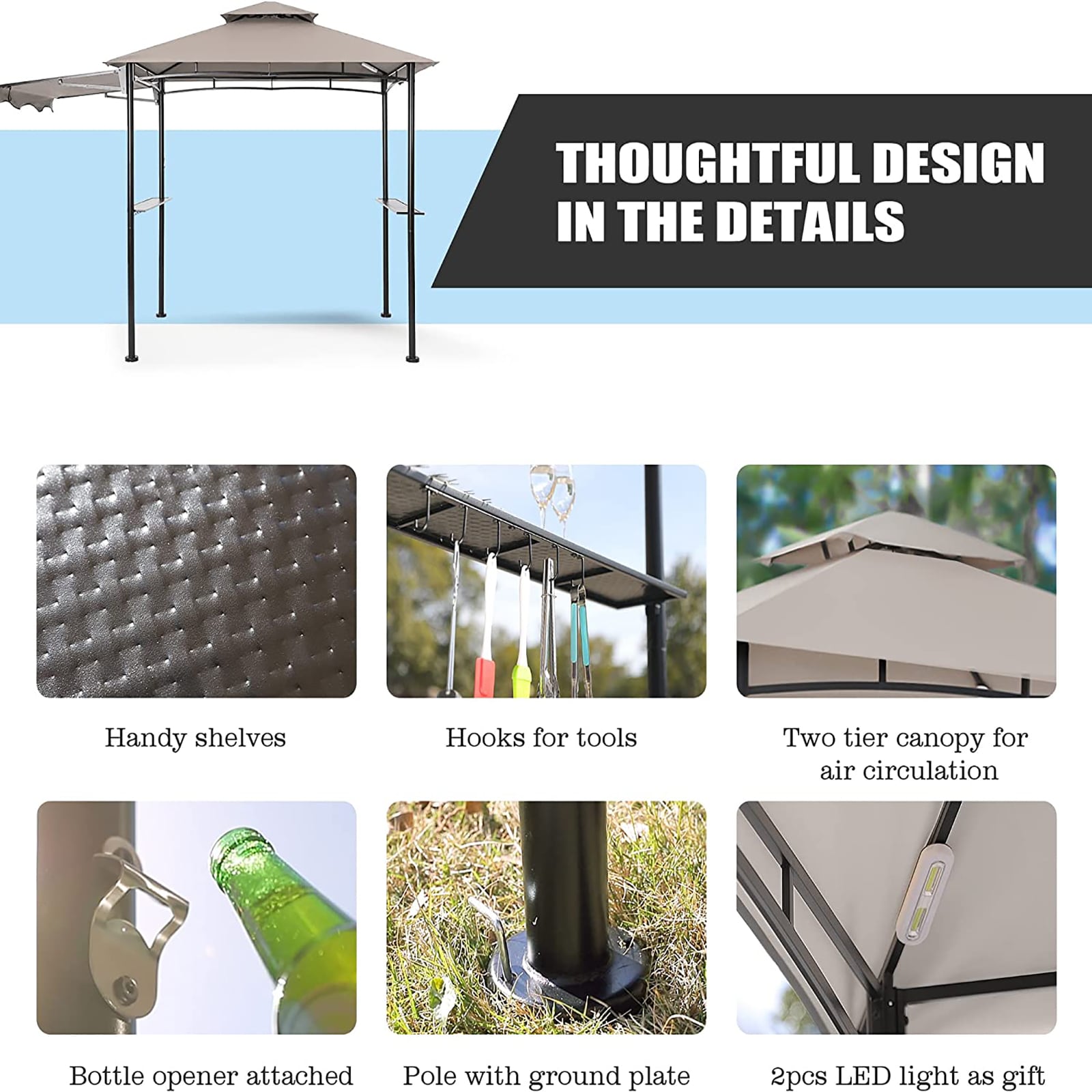 StarEcho SKPE-GREY Wood-Resin-Gazebos - View #4
