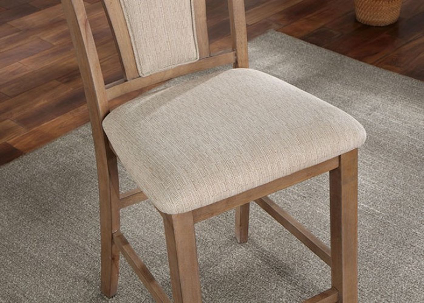 Blisstyle Transitional Set of 2 Counter Height Chairs Natural Tone and ...
