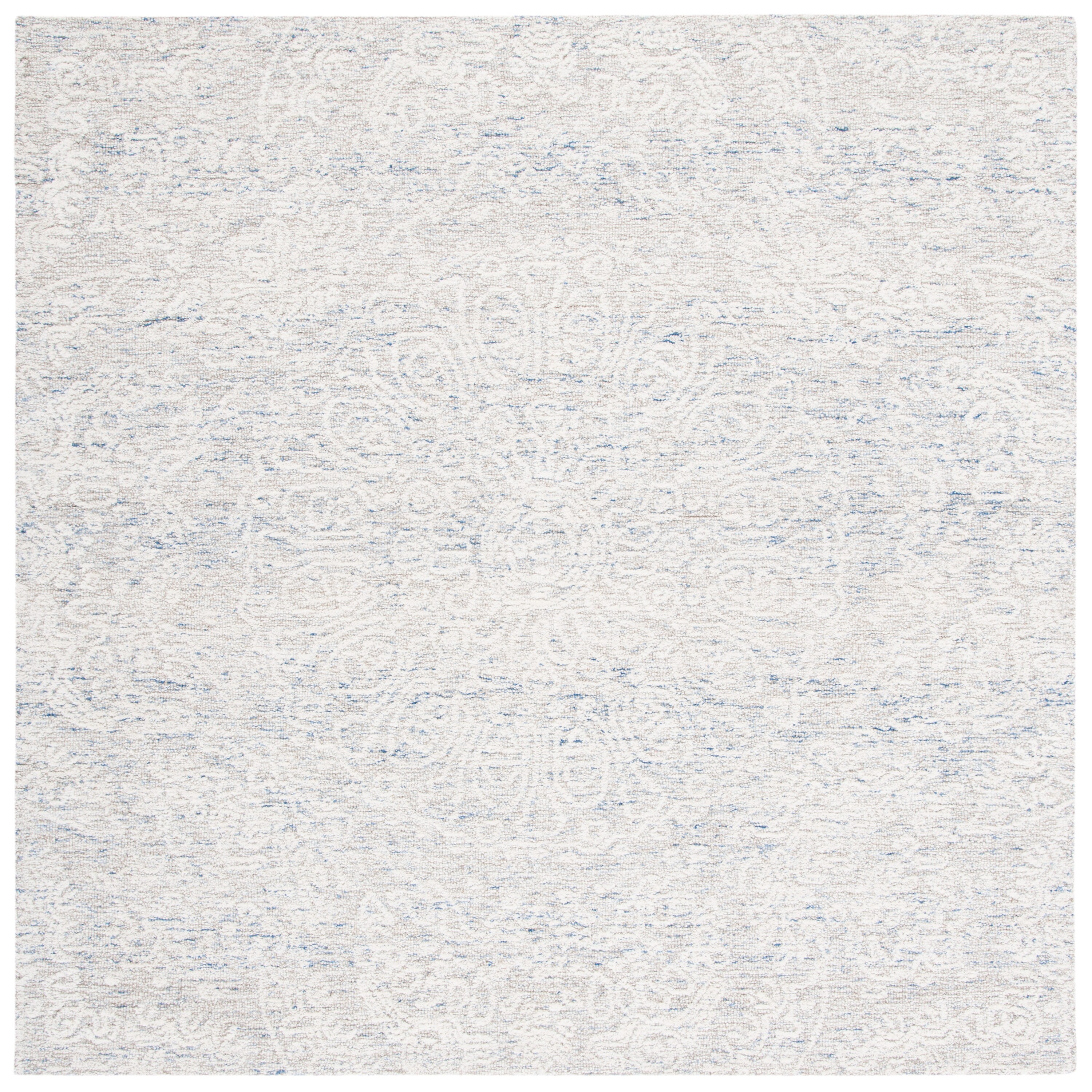 Safavieh MET993L-6SQ Metro Carline 6 x 6 (ft) Tufted Wool Light Blue/Ivory Square Indoor Medallion Bohemian/Eclectic Area rug