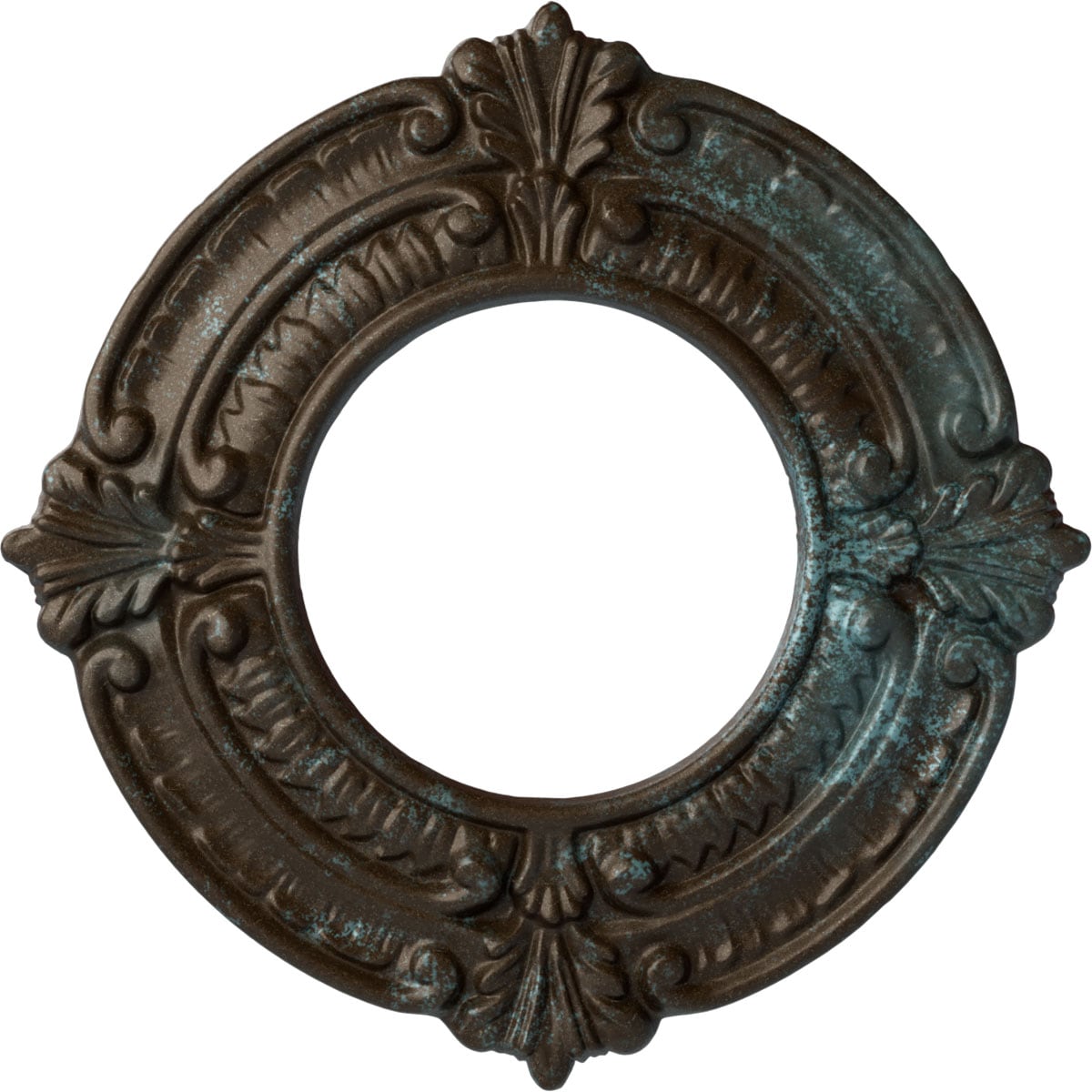 Ekena Millwork CM09BNBBS Benson 9-in W x 9-in L Painted Bronze Blue Patina Polyurethane Whole Ceiling Medallion