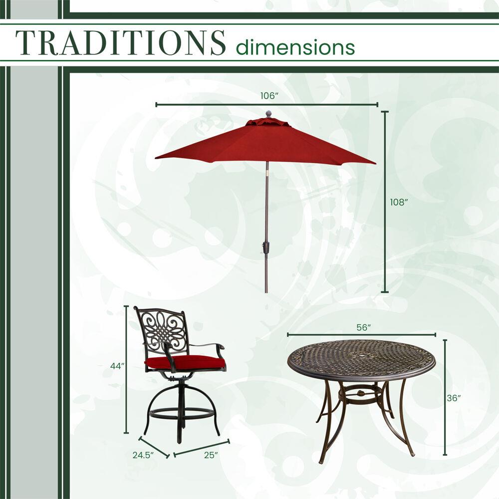 Hanover TRADDN7PCBR-SU-R Patio-Dining-Sets - View #3