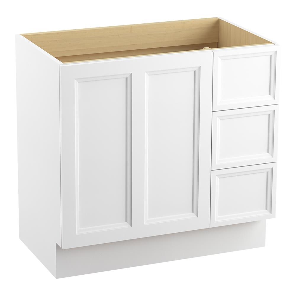 KOHLER Damask 36-in Linen White Bathroom Vanity Cabinet at Lowes.com