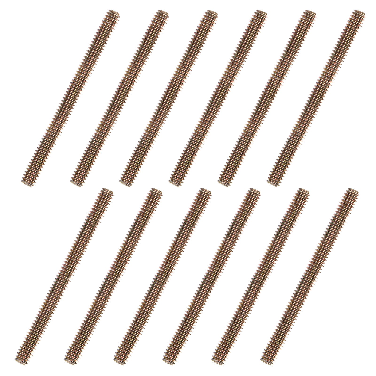 Unique Bargains 12pcs Color Zinc Fully All Threaded Rod 1/4inch-20 3inch Length Carbon Steel Thread Screw for Furniture Mounting Assembly Fastening